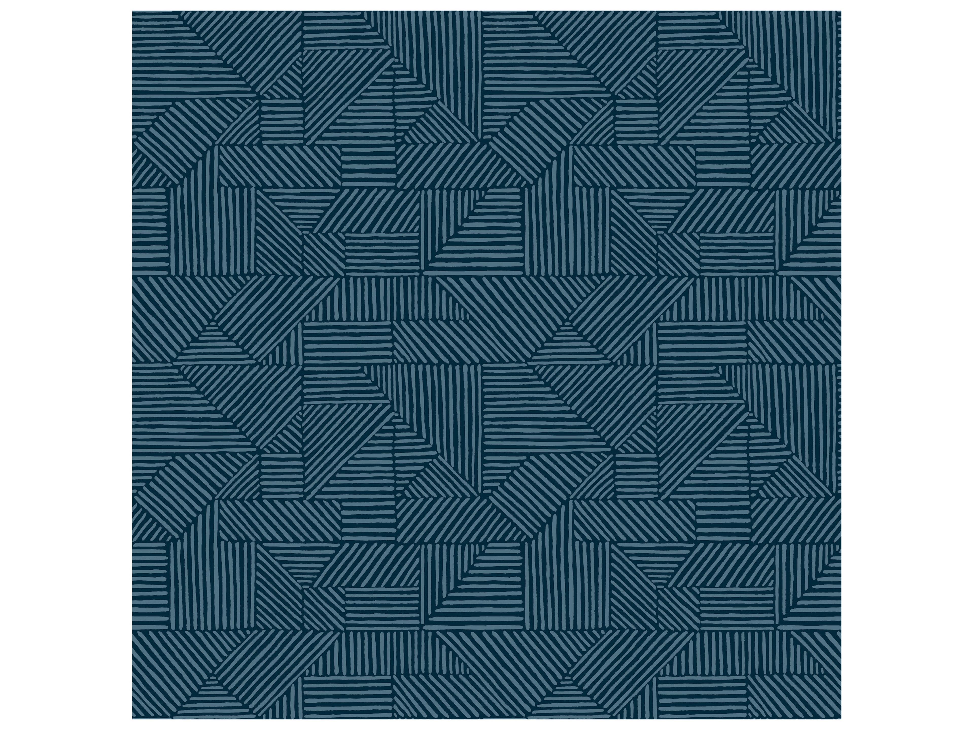 Drew & Jonathan Home Fifth Edition Dark Blue Block Geometric Wallpaper