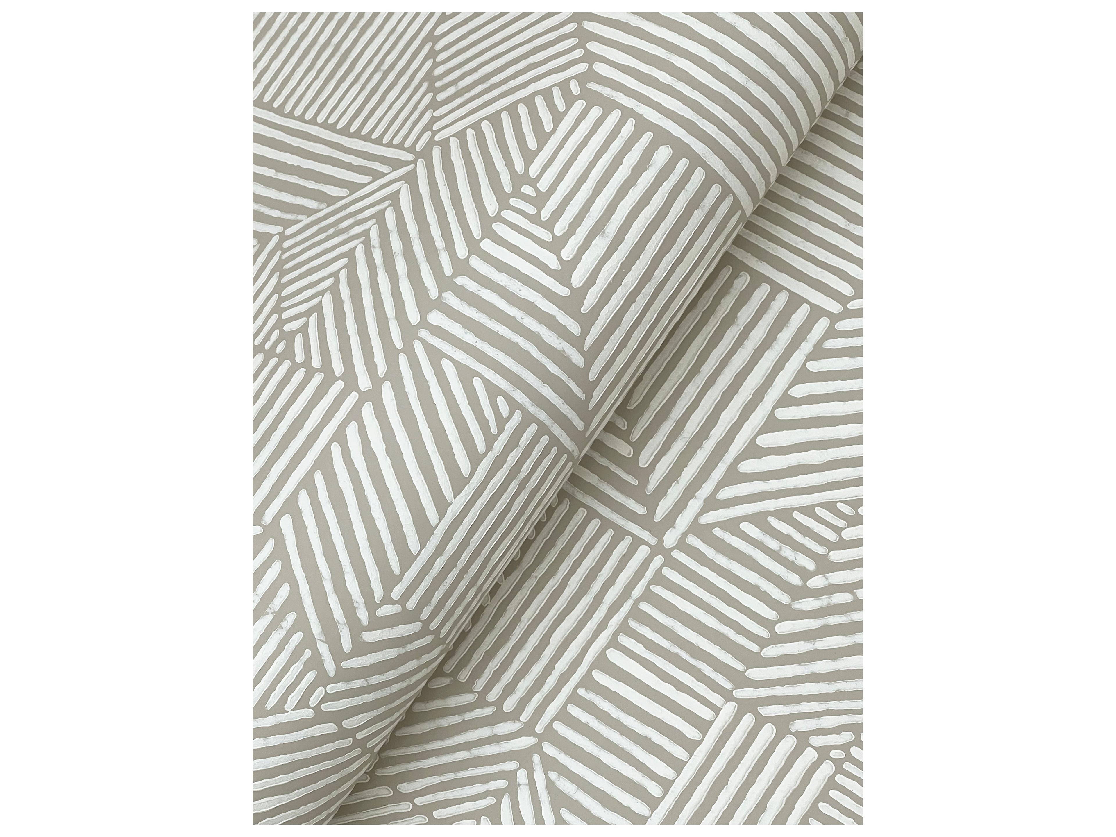 York Wallcoverings Drew & Jonathan Home Fifth Edition Light Grey Block Geometric Wallpaper