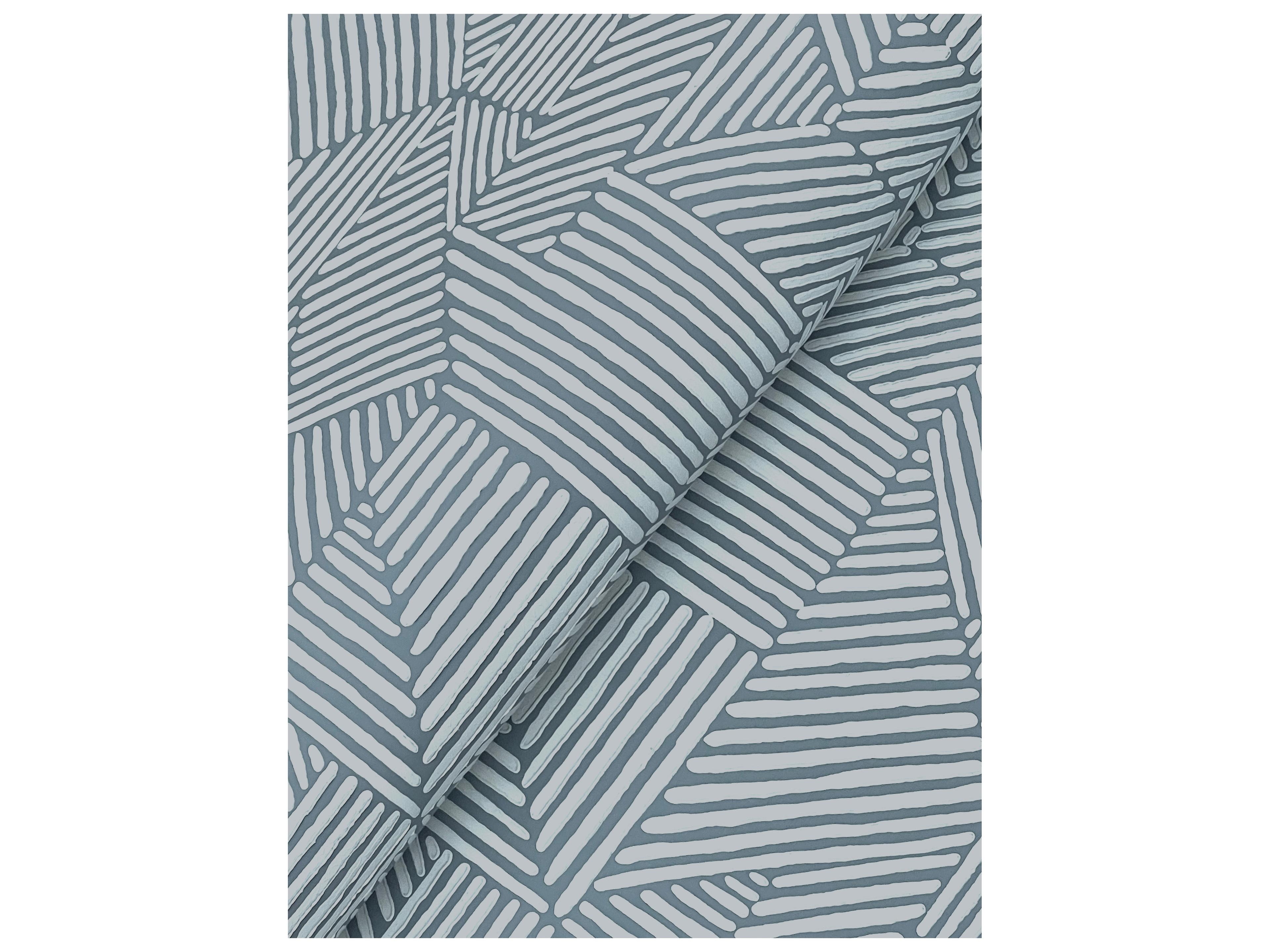 York Wallcoverings Drew & Jonathan Home Fifth Edition Blue Block Geometric Wallpaper