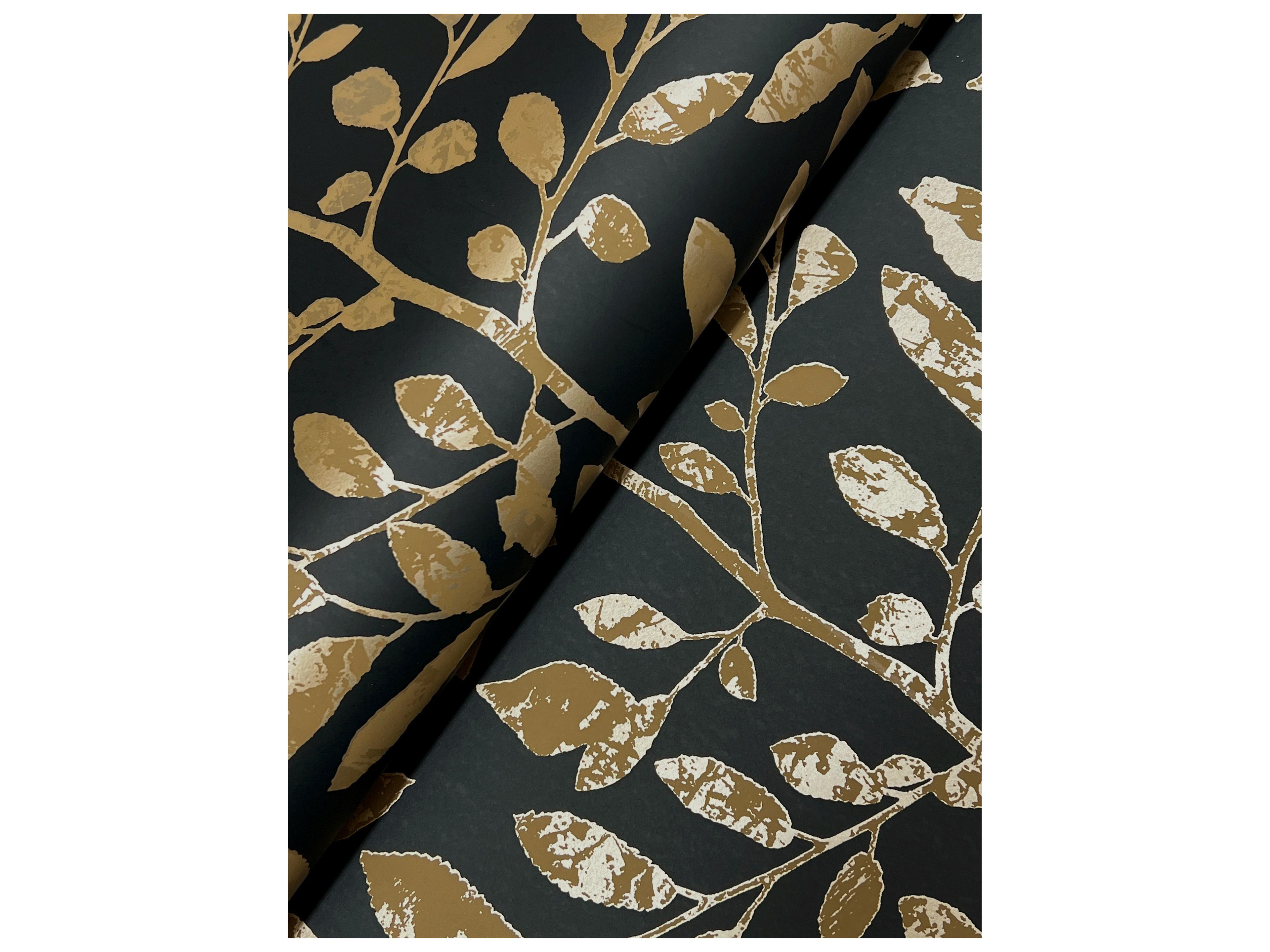 York Wallcoverings Drew & Jonathan Home Fifth Edition Black Sapling Wallpaper