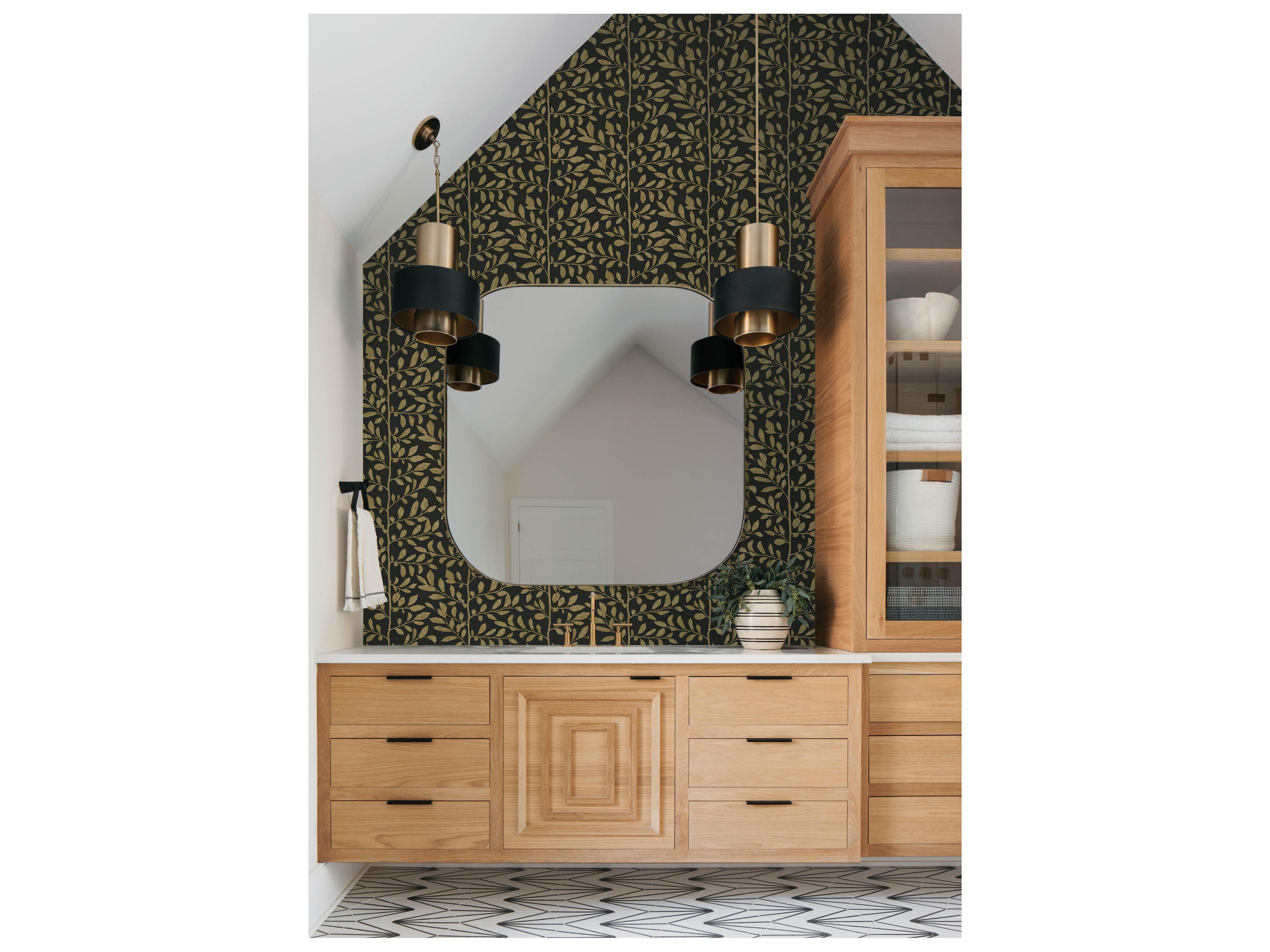 York Wallcoverings Drew & Jonathan Home Fifth Edition Black Sapling Wallpaper