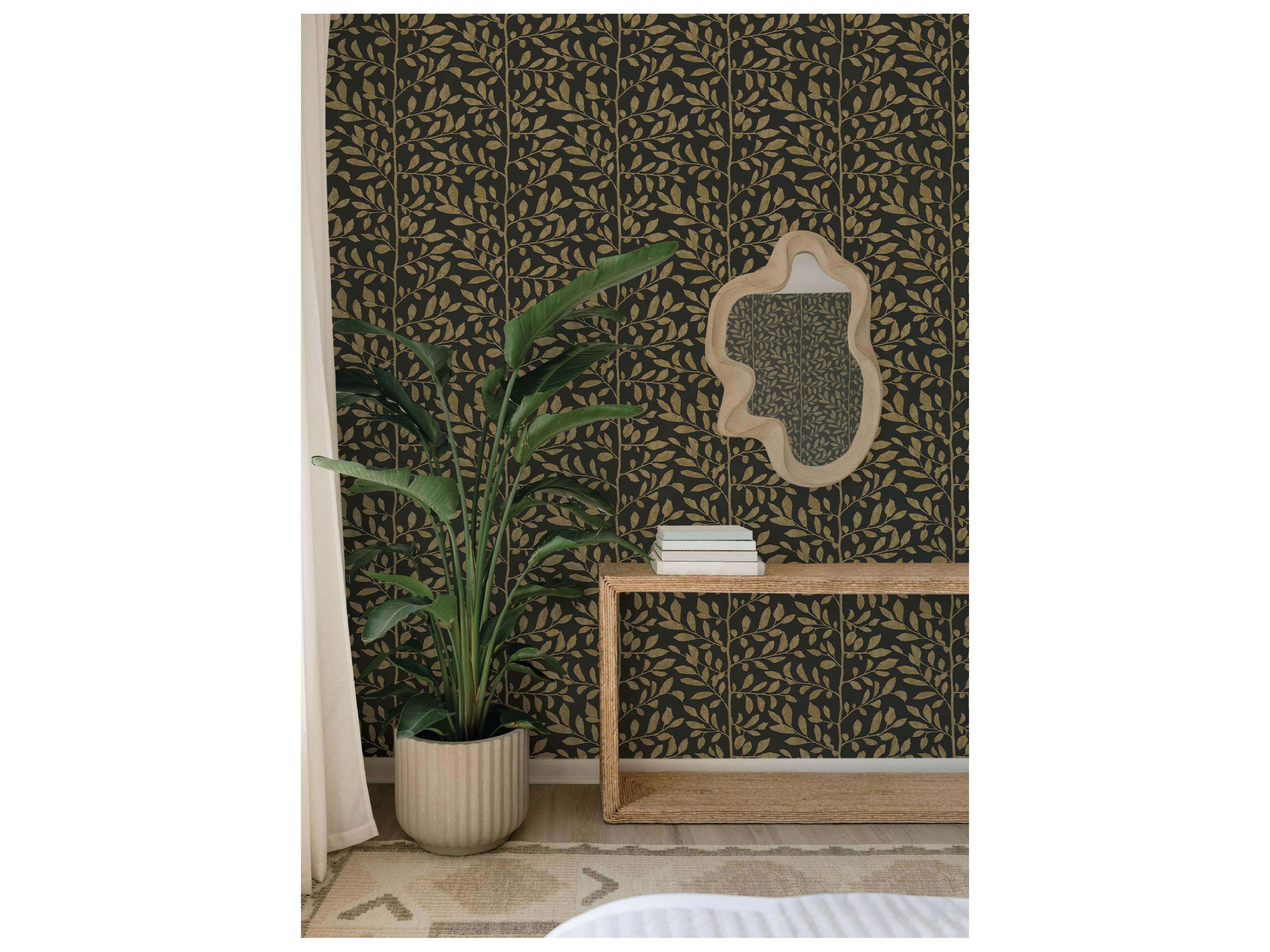 York Wallcoverings Drew & Jonathan Home Fifth Edition Black Sapling Wallpaper