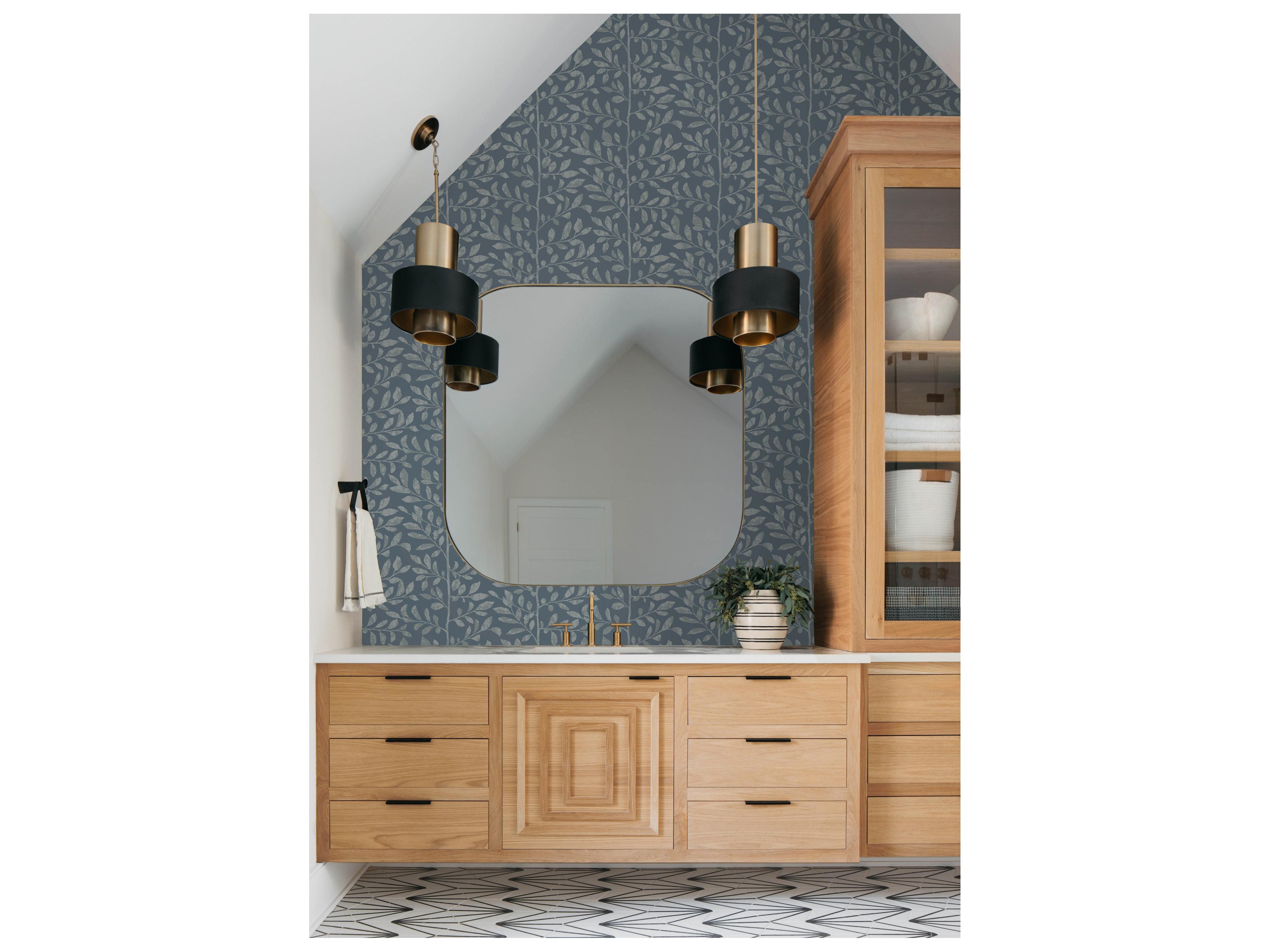 York Wallcoverings Drew & Jonathan Home Fifth Edition Blue Sapling Wallpaper