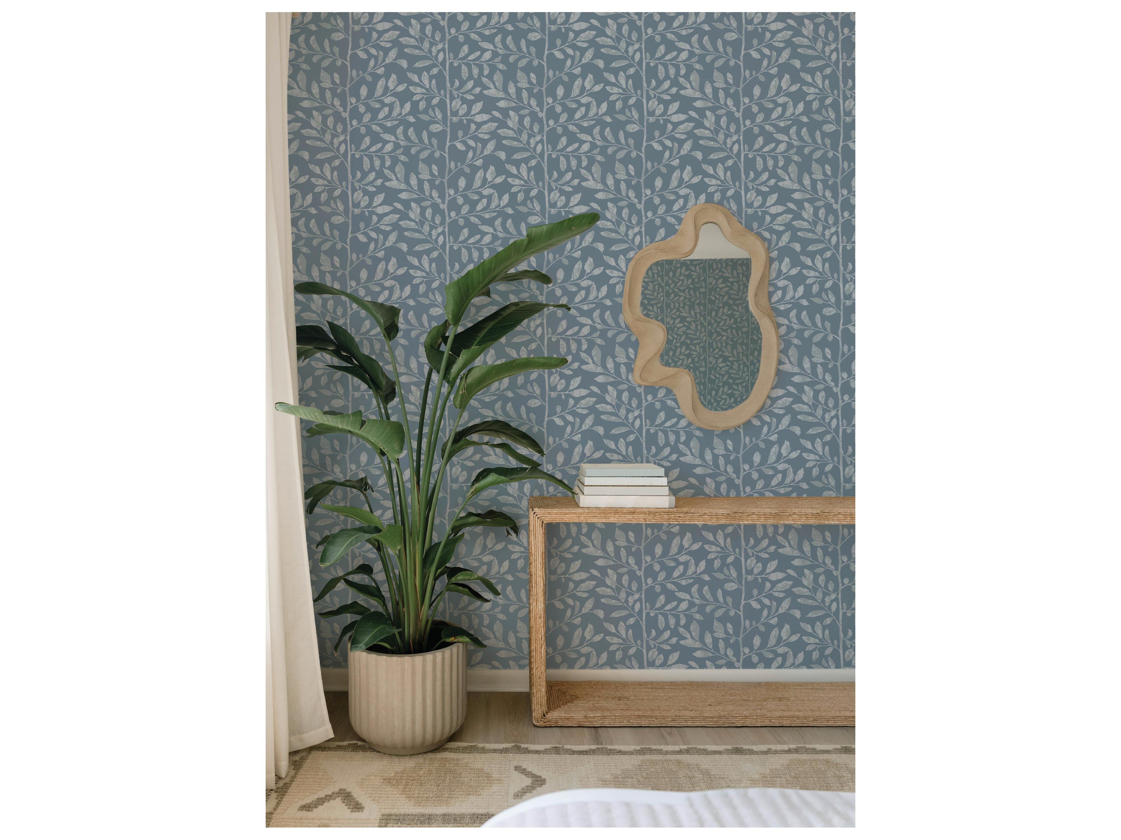 York Wallcoverings Drew & Jonathan Home Fifth Edition Blue Sapling Wallpaper