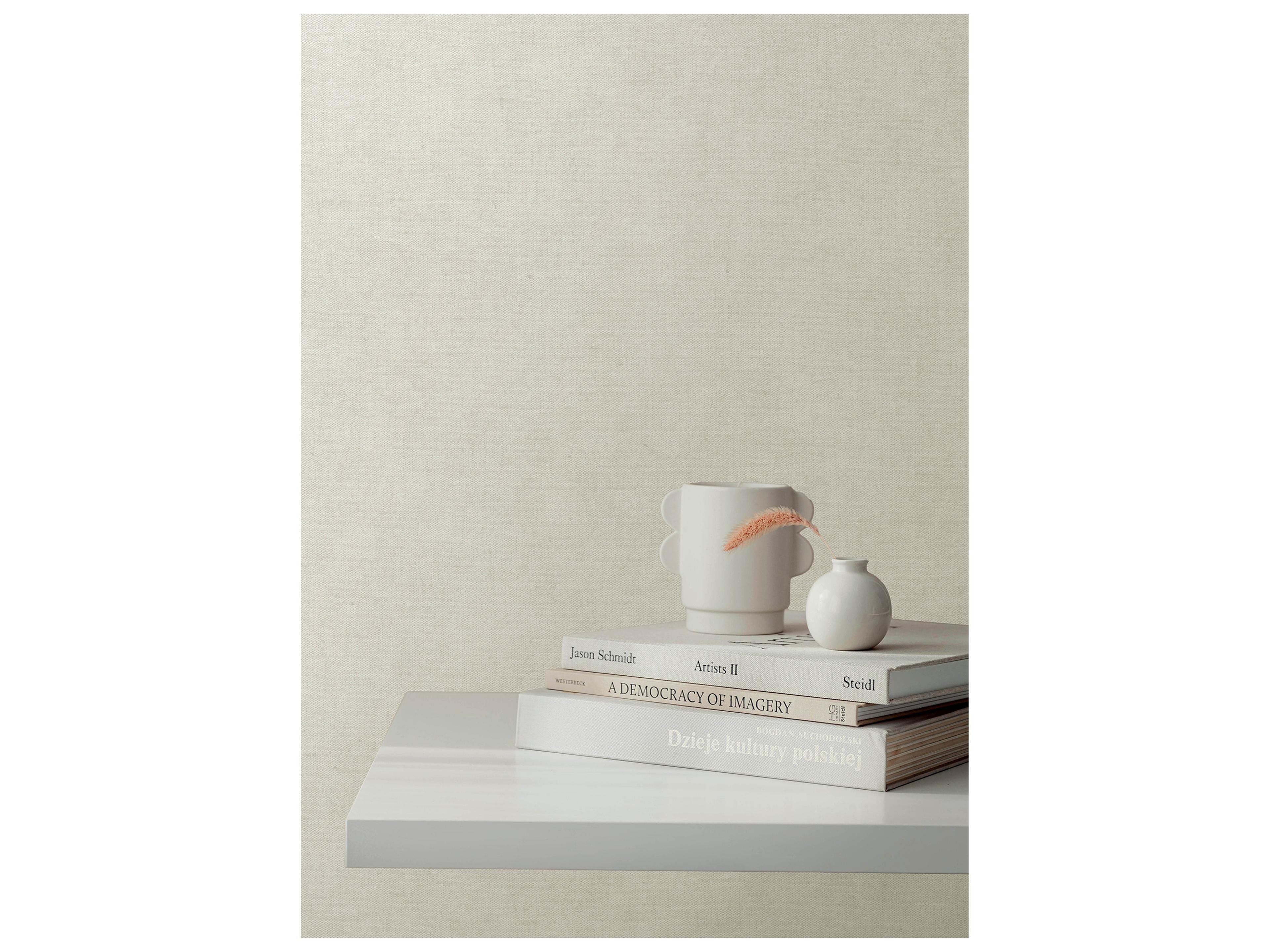 York Wallcoverings Portofino Off-White Faux Linen Wallpaper
