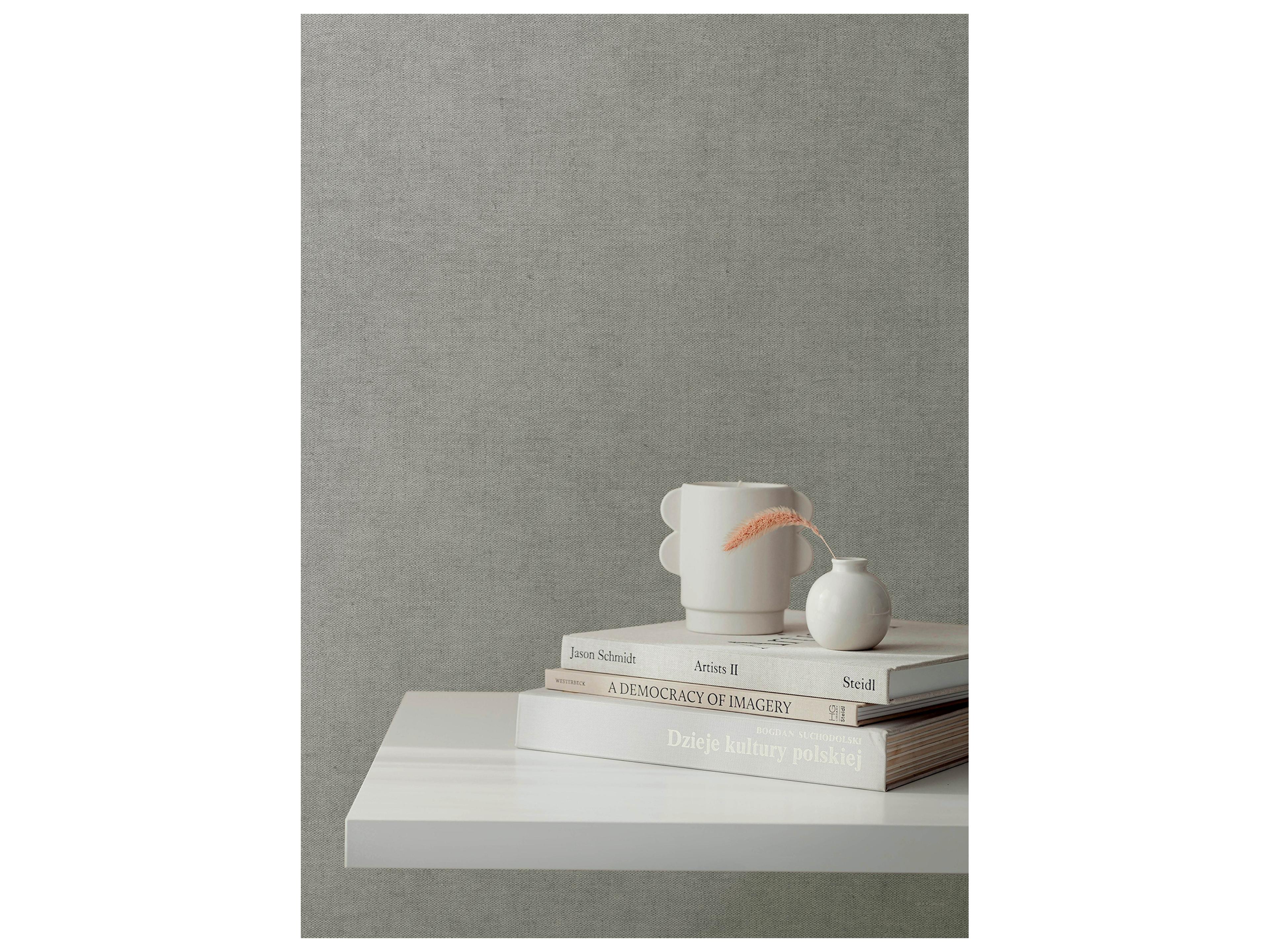 York Wallcoverings Portofino Grey Faux Linen Wallpaper