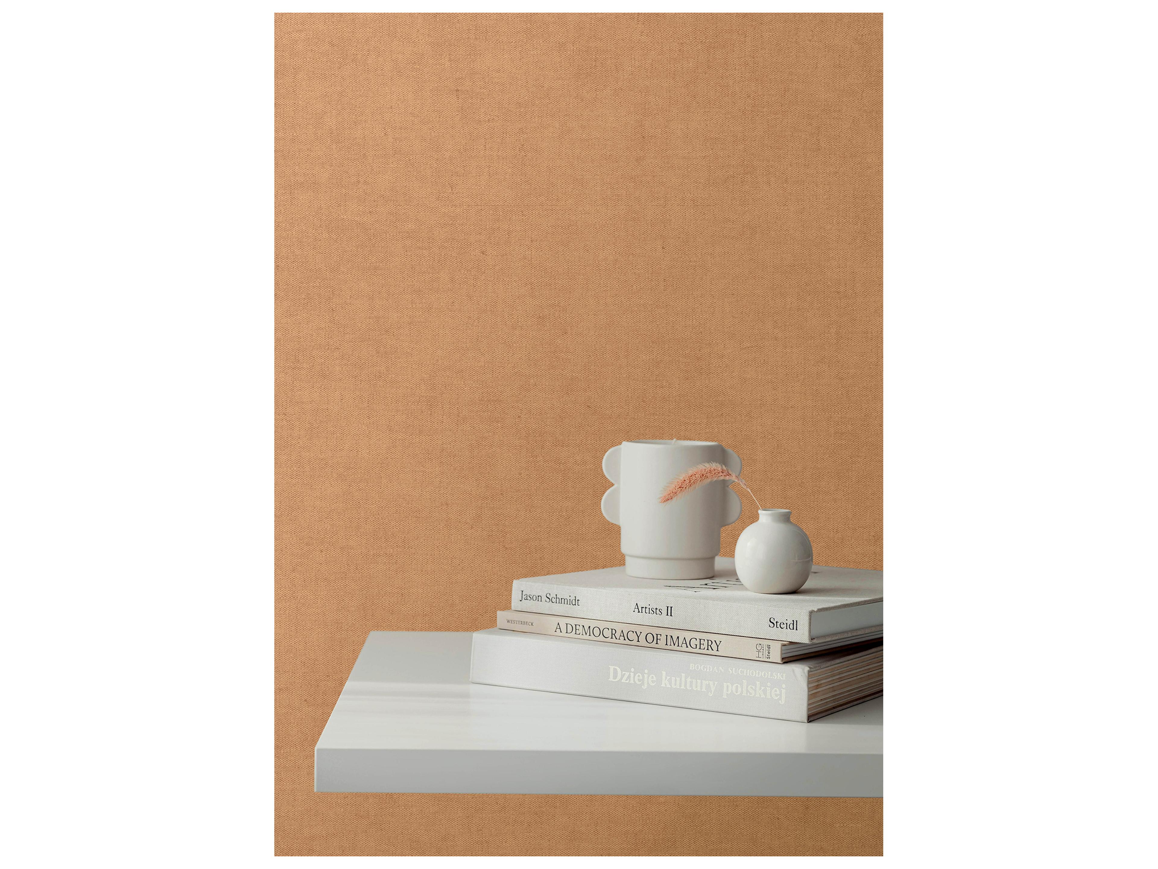 York Wallcoverings Portofino Apricot Faux Linen Wallpaper
