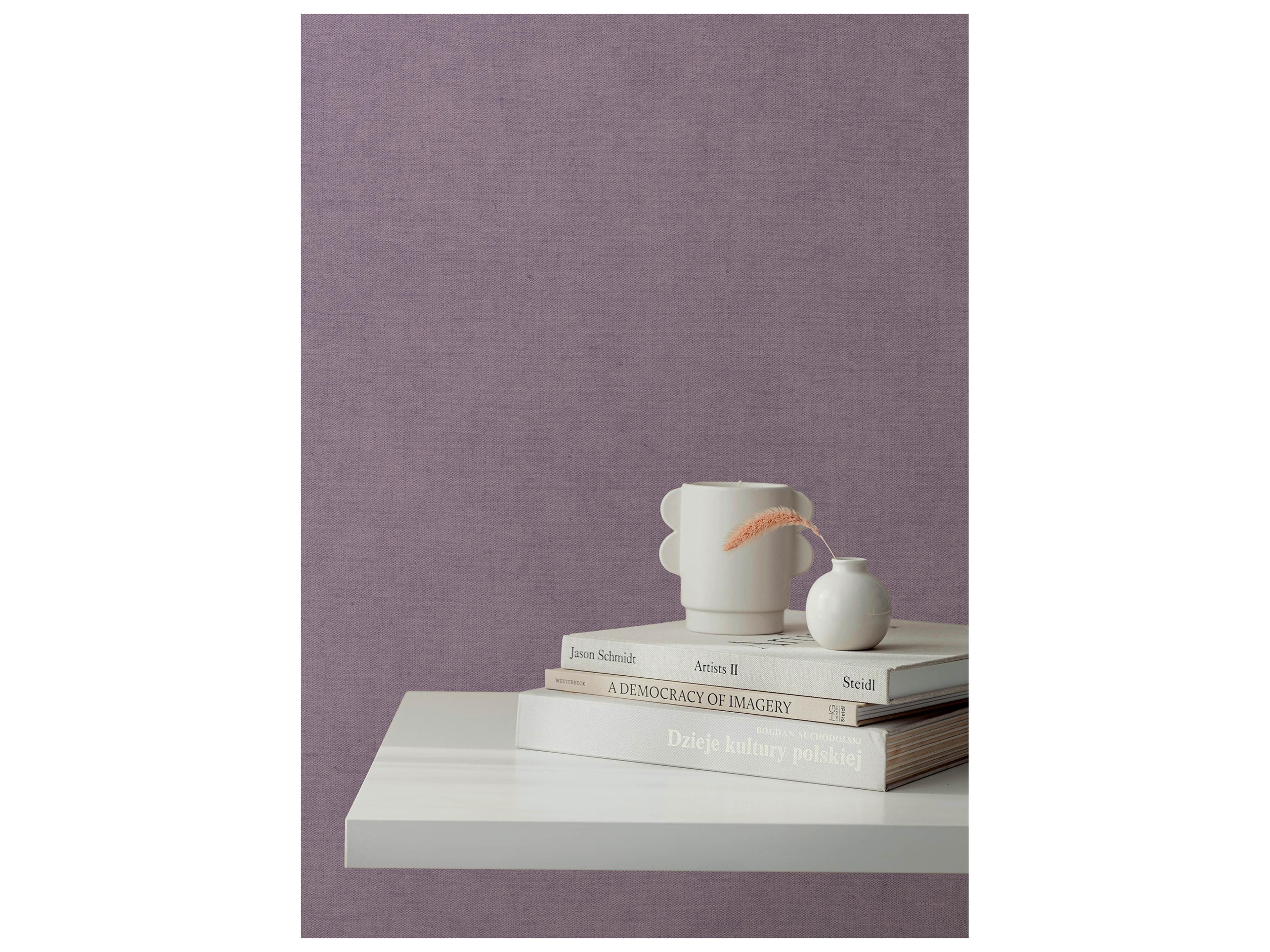 York Wallcoverings Portofino Purple Faux Linen Wallpaper