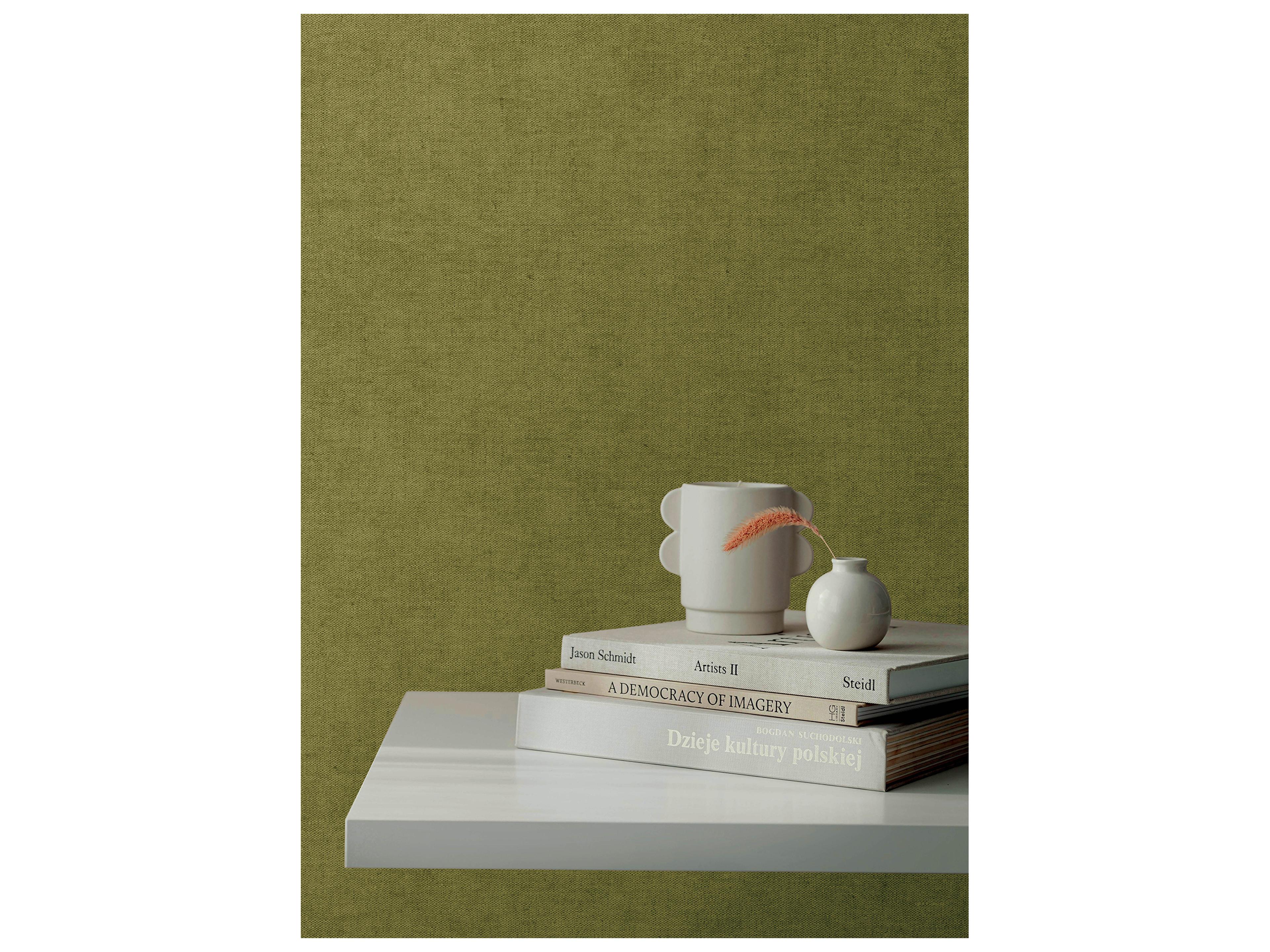 York Wallcoverings Portofino Chartreuse Faux Linen Wallpaper