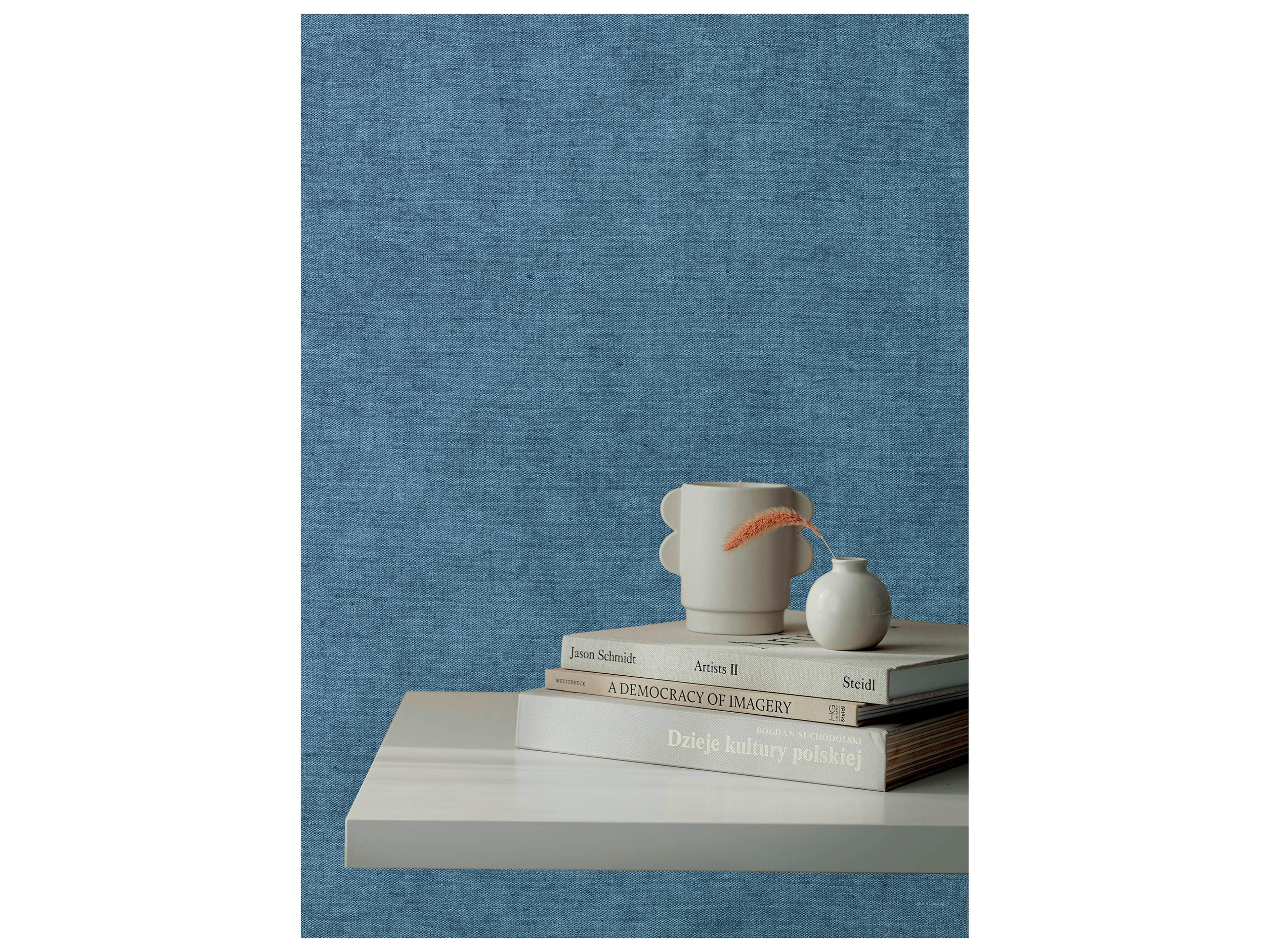 York Wallcoverings Portofino Denim Faux Linen Wallpaper