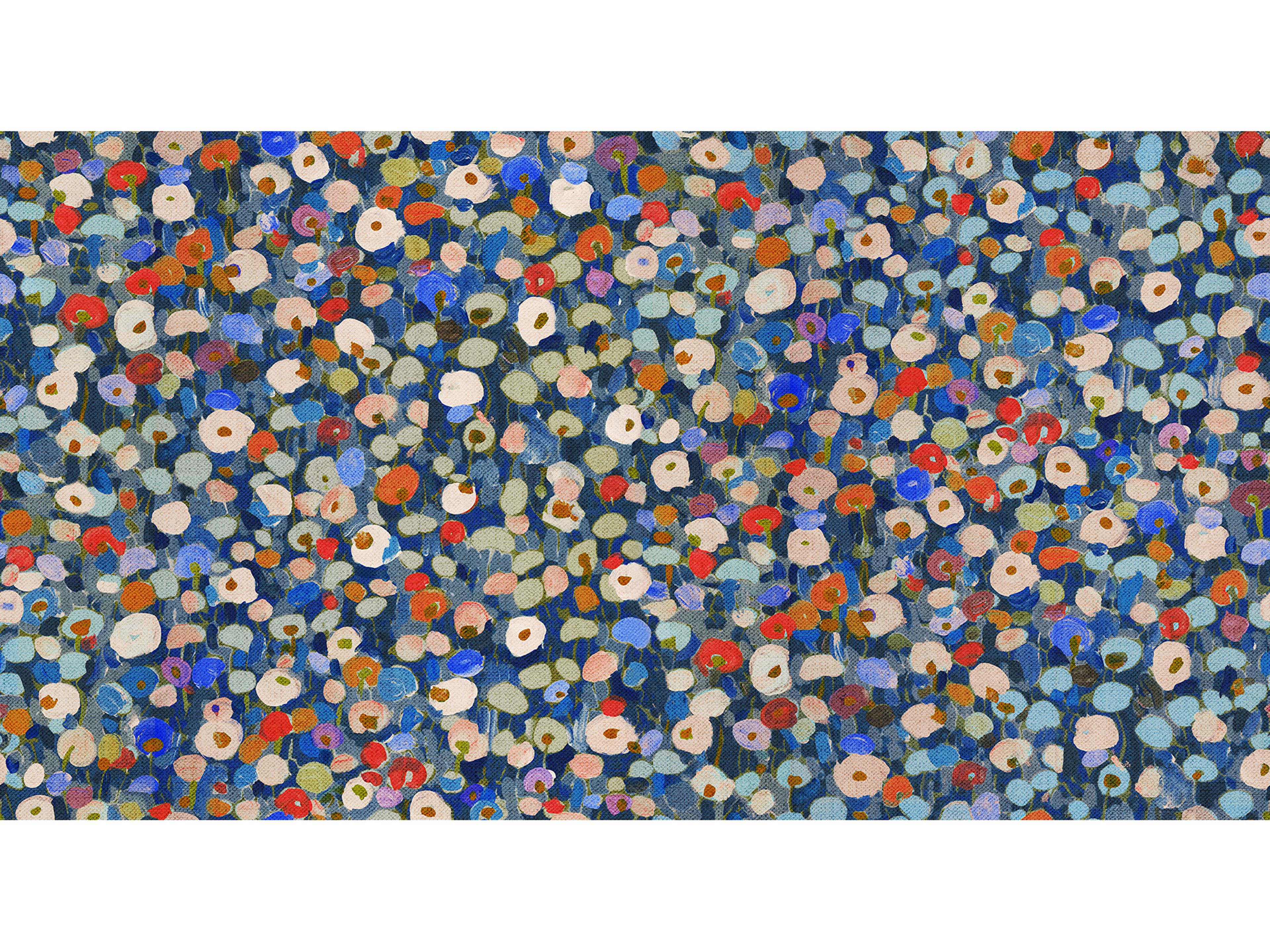 Portofino Blue Petite Floral Wallpaper