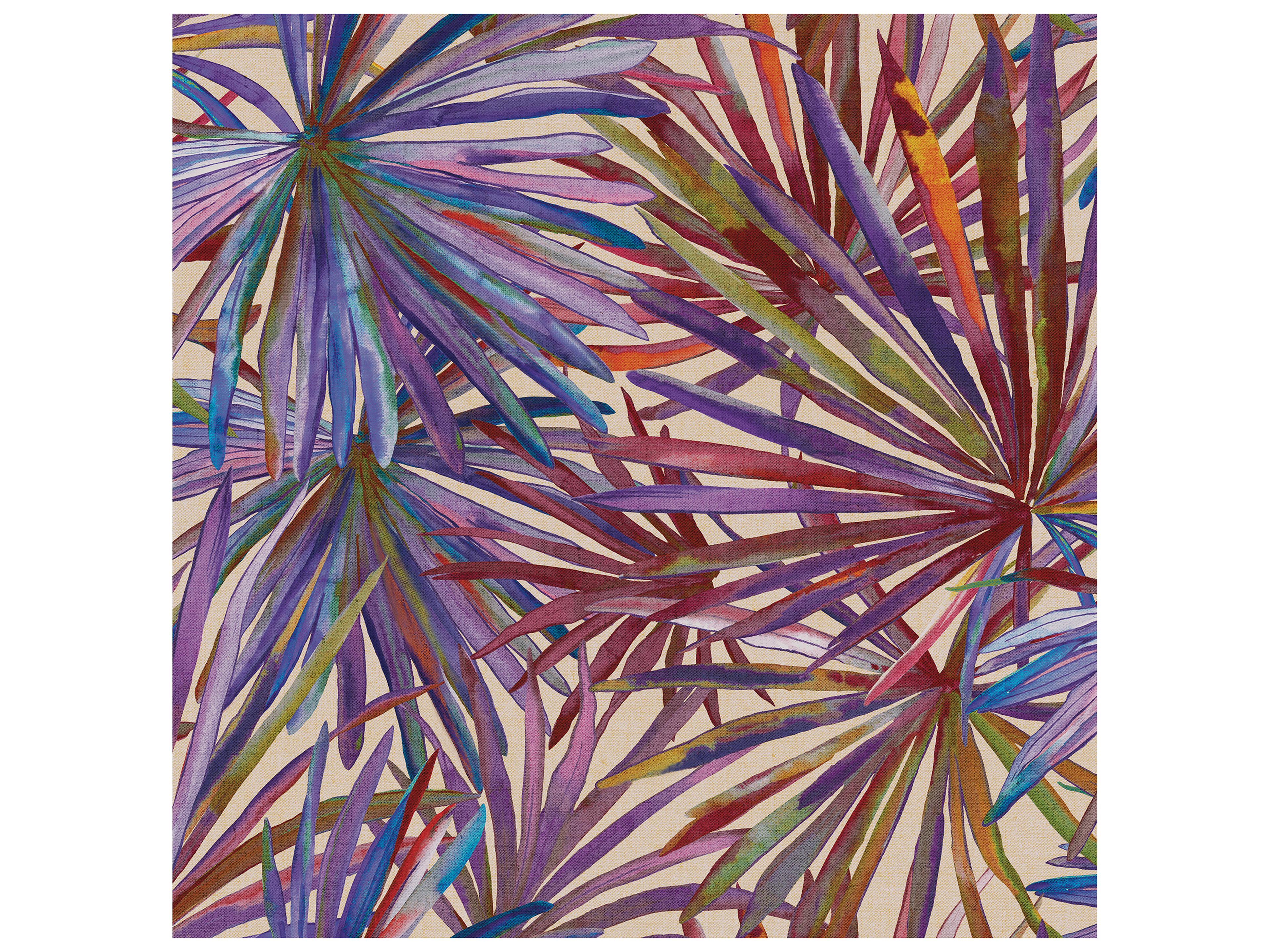 Corifa Purple Palm Leaf Unpasted Vinyl Wallpaper