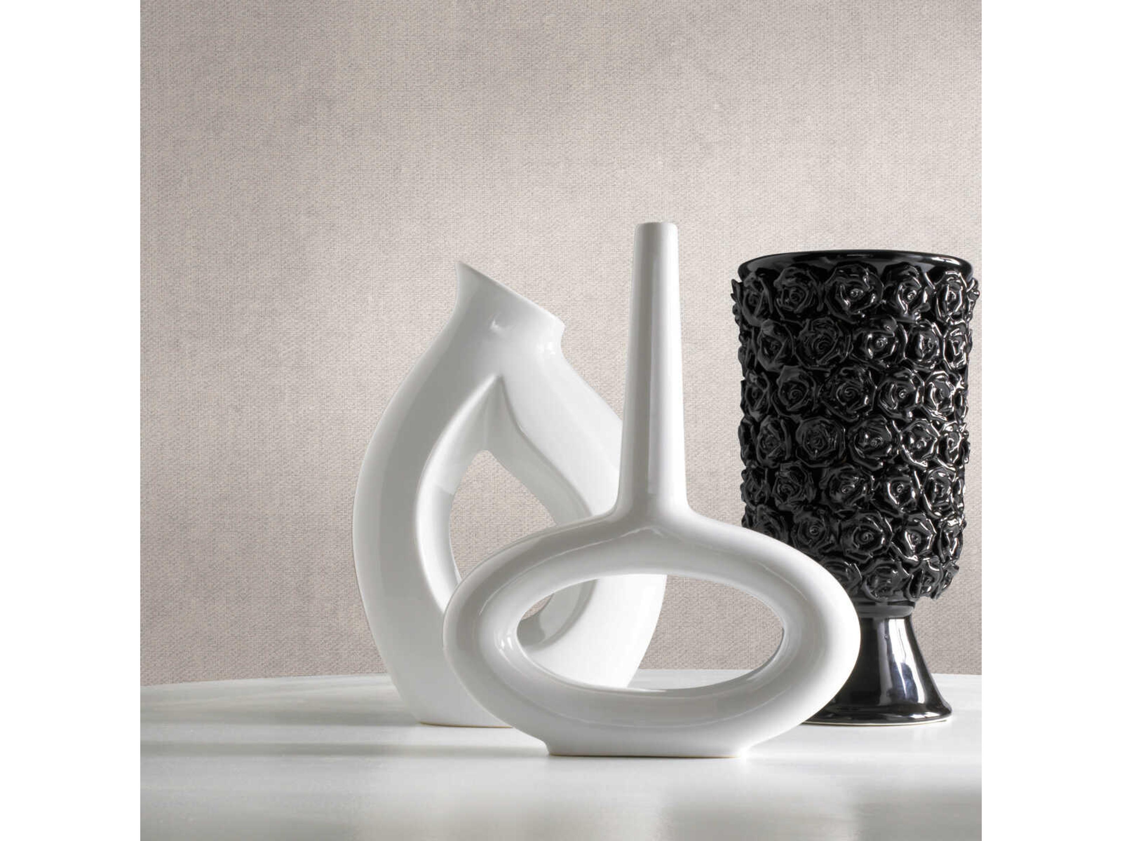 Signature Textures White Linen Flax Texture Wallpaper