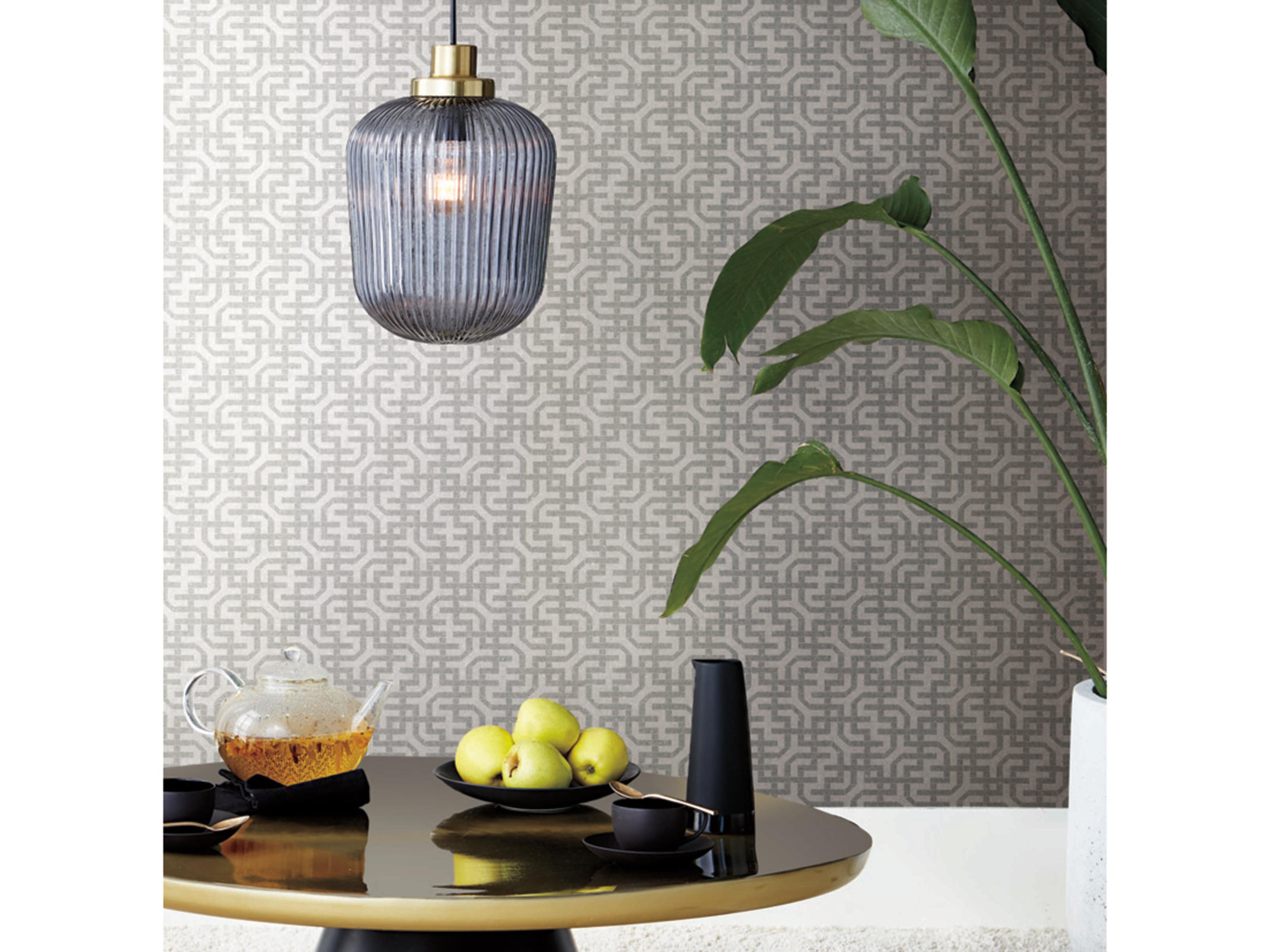 York Wallcoverings Ronald Redding Traveler White Dynastic Lattice Wallpaper