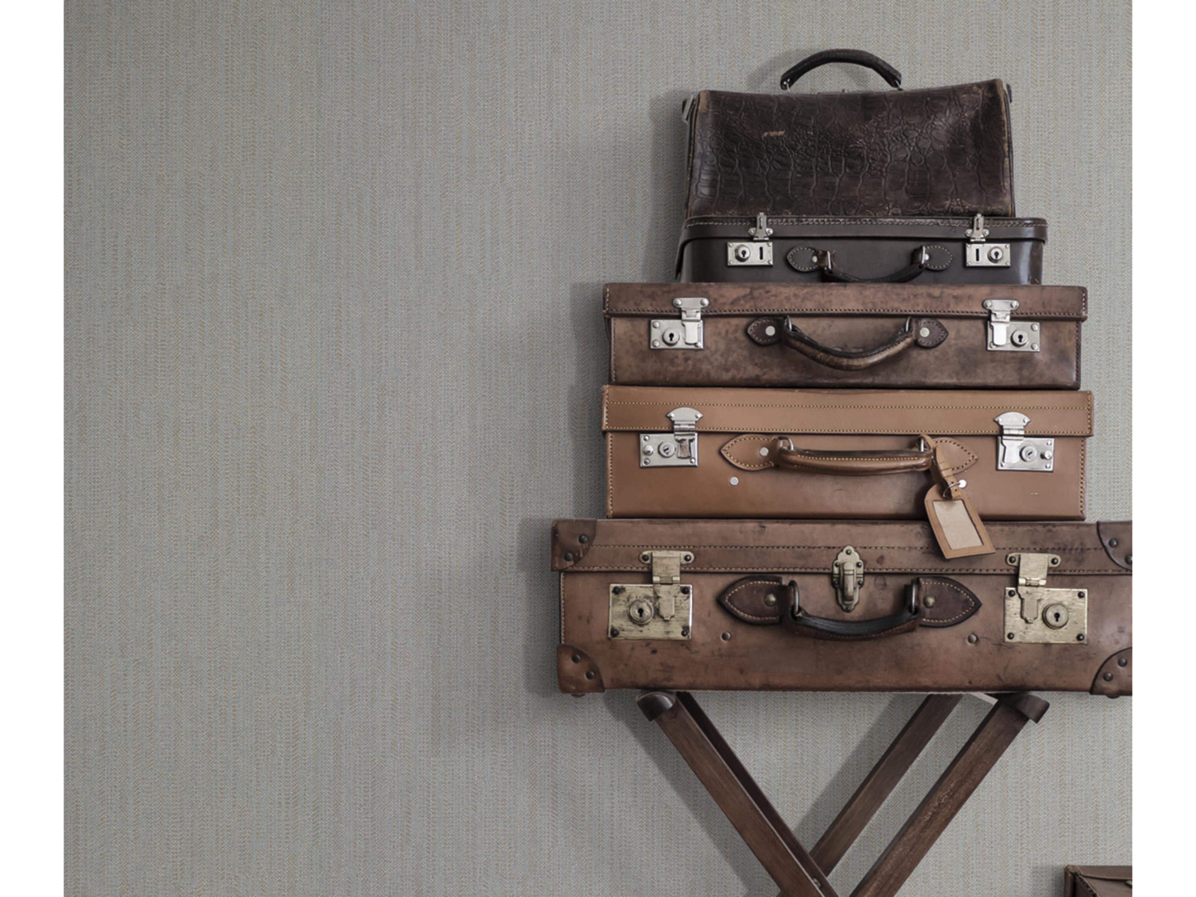 York Wallcoverings Ronald Redding Traveler Grey Weekender Weave Wallpaper