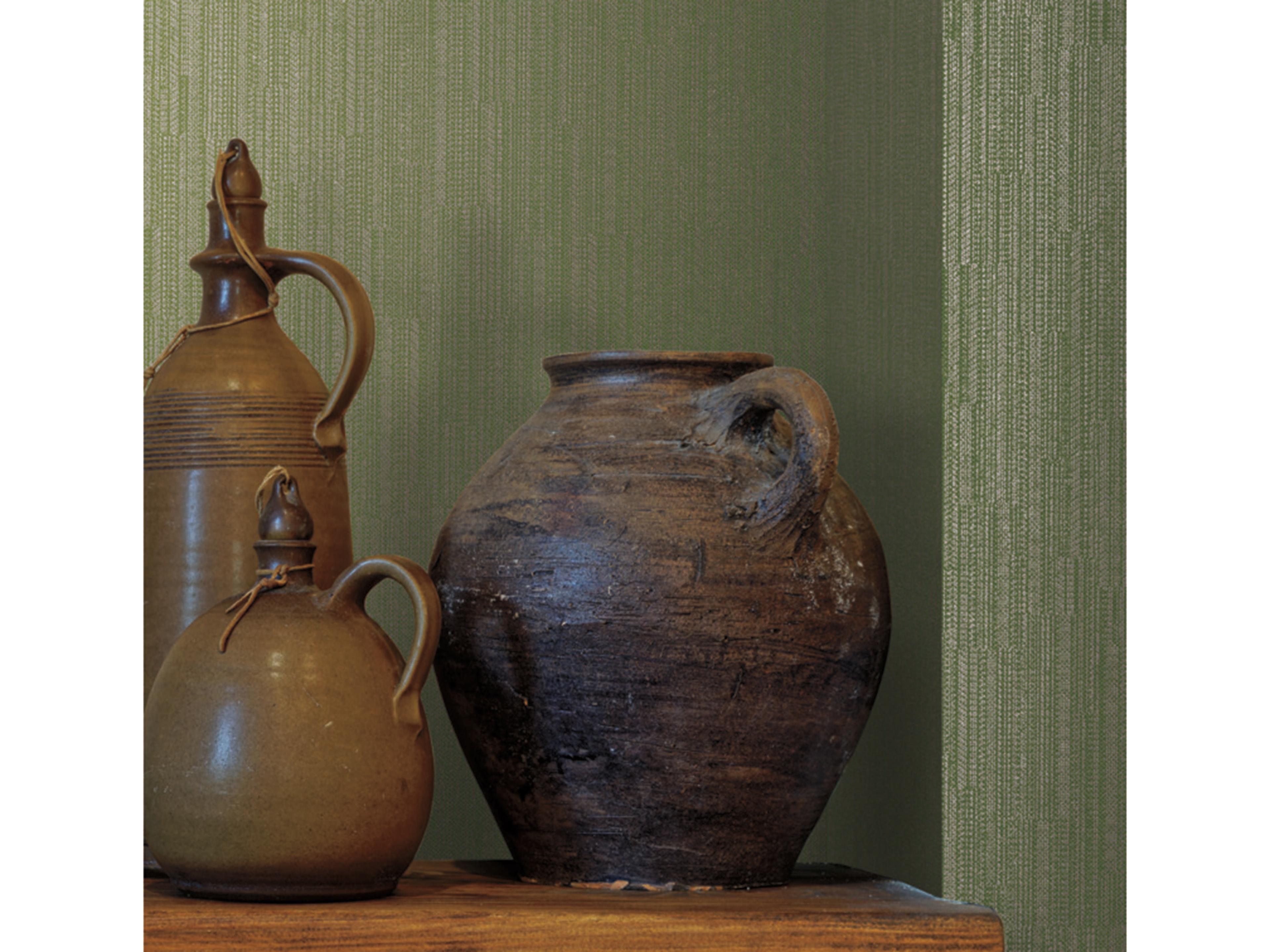 Ronald Redding Traveler Green Weekender Weave Wallpaper