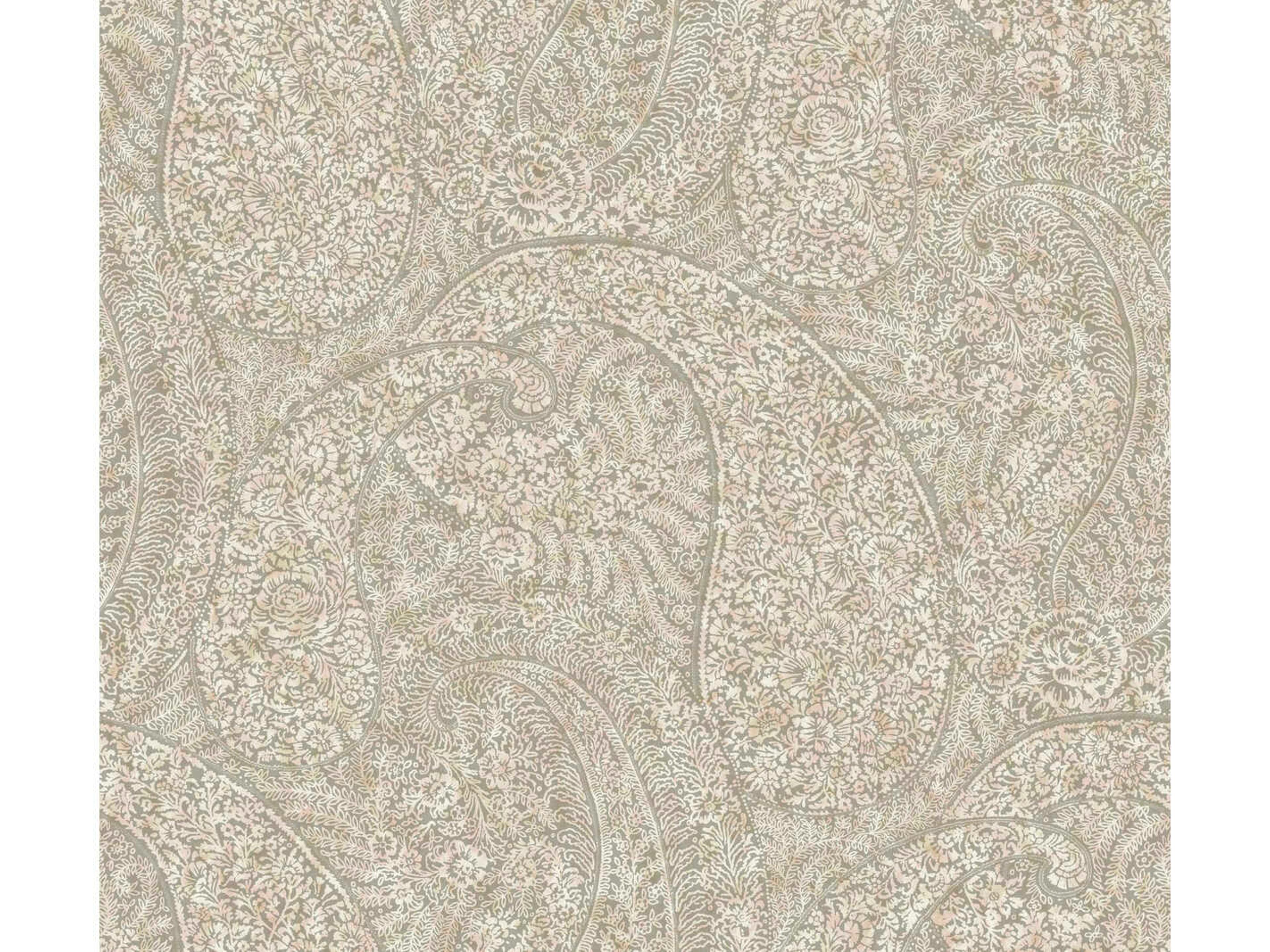 York Wallcoverings Antonina Vella Boho Luxe Pink Kashmir Dreams Paisley Wallpaper