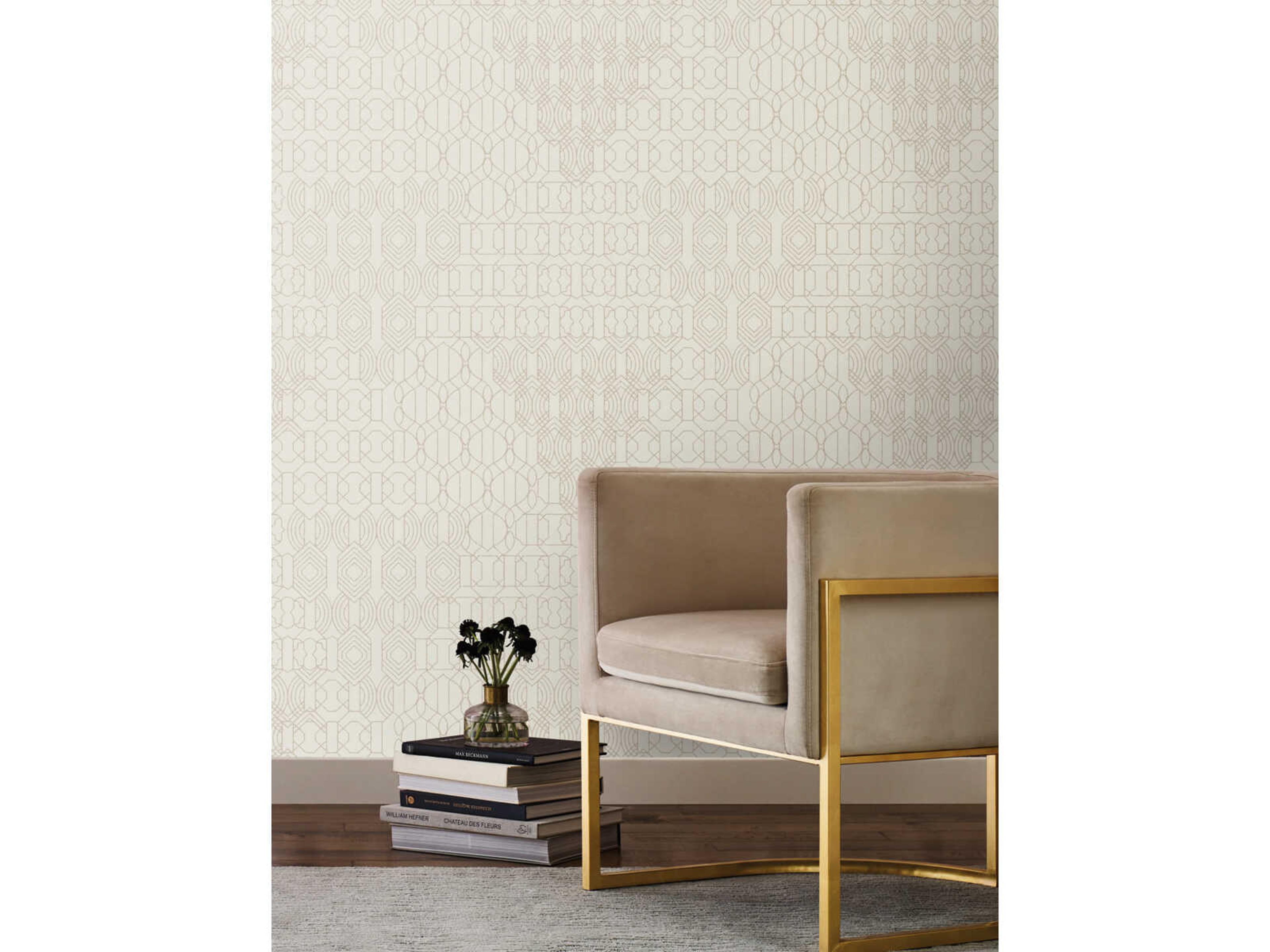 York Wallcoverings Antonina Vella Boho Luxe Cream Modern Chandelier Wallpaper