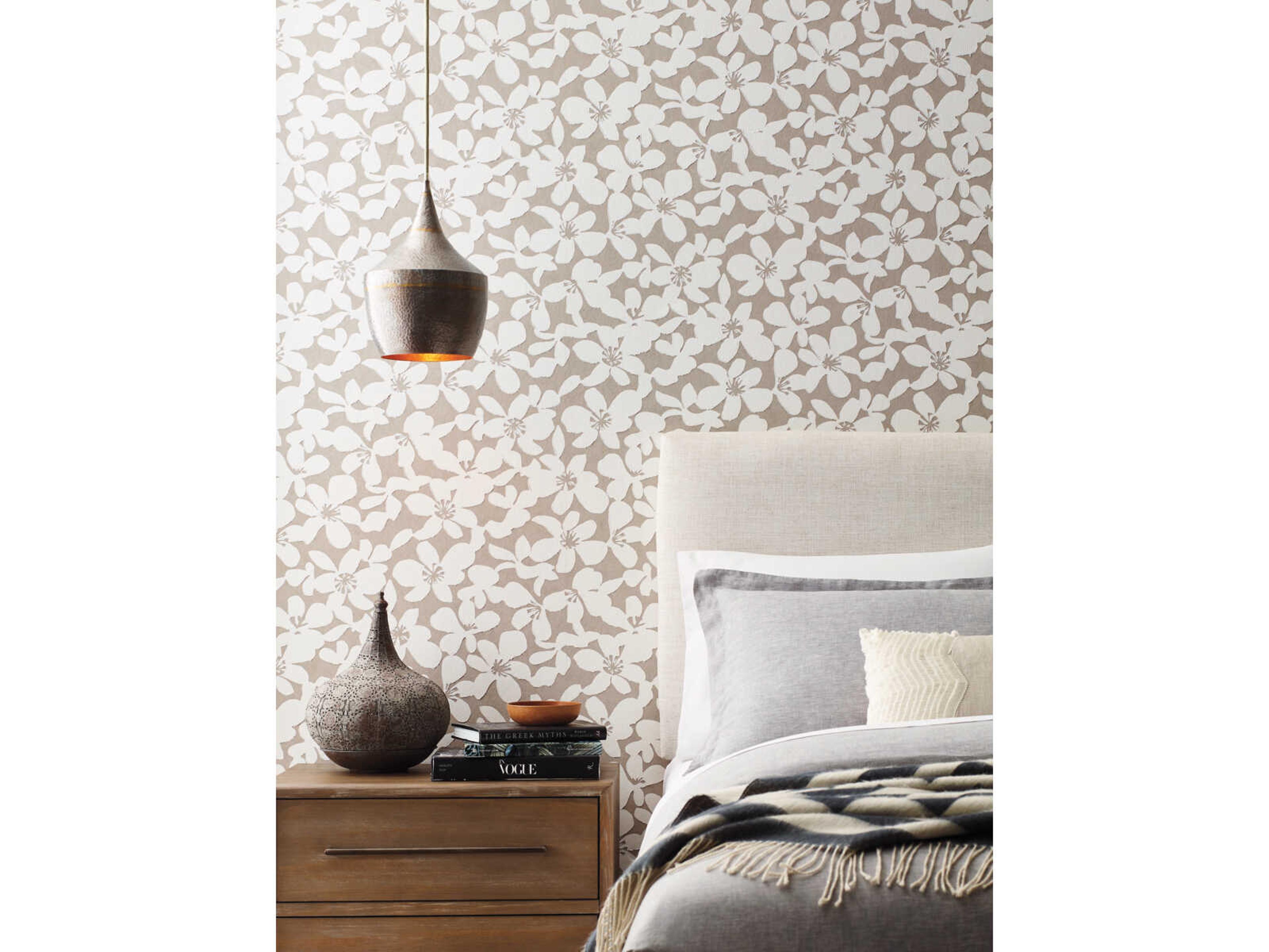 York Wallcoverings Antonina Vella Boho Luxe Brown Free Spirit Wallpaper