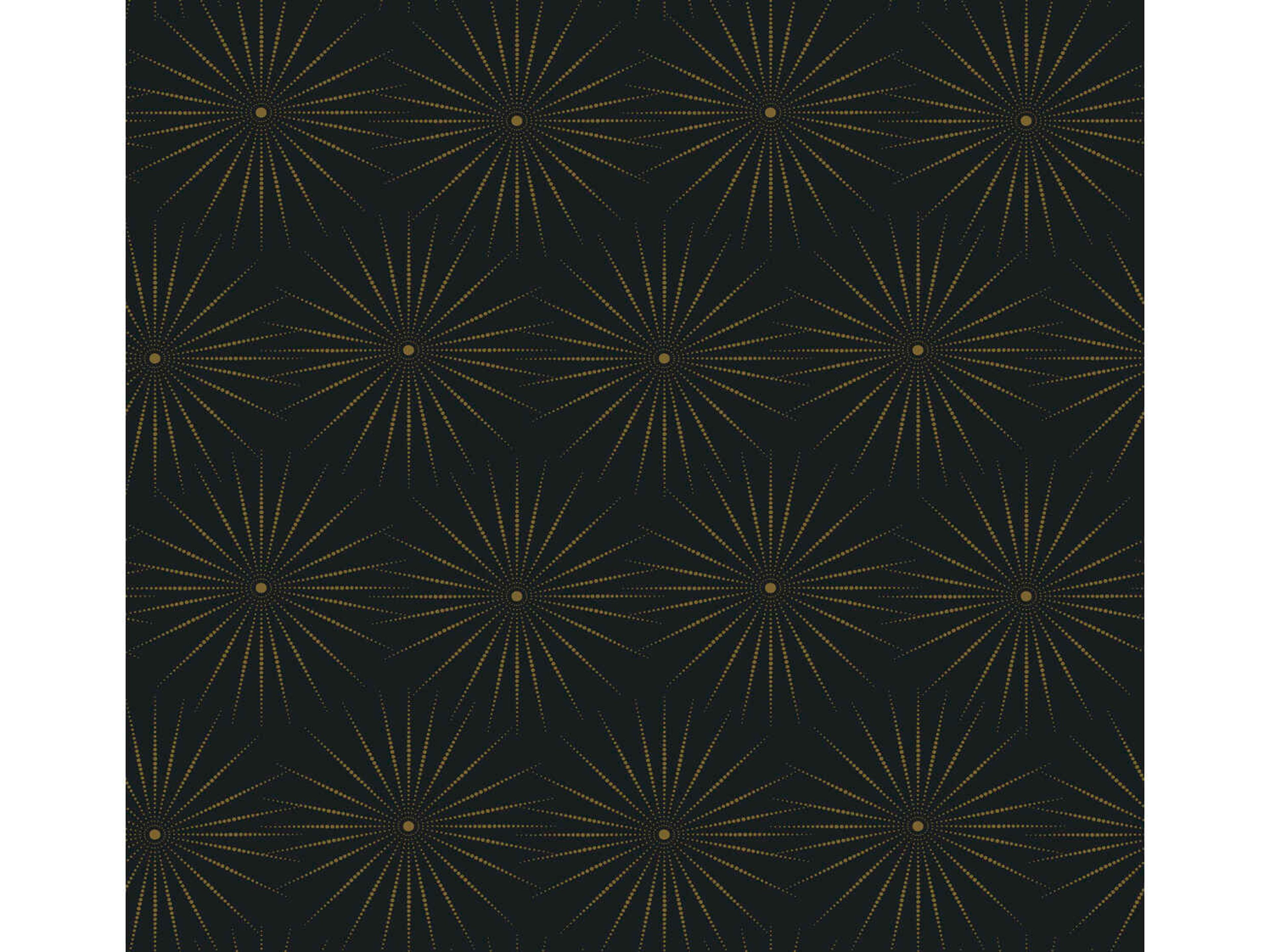 York Wallcoverings Antonina Vella Boho Luxe Black Gold Starlight Wallpaper