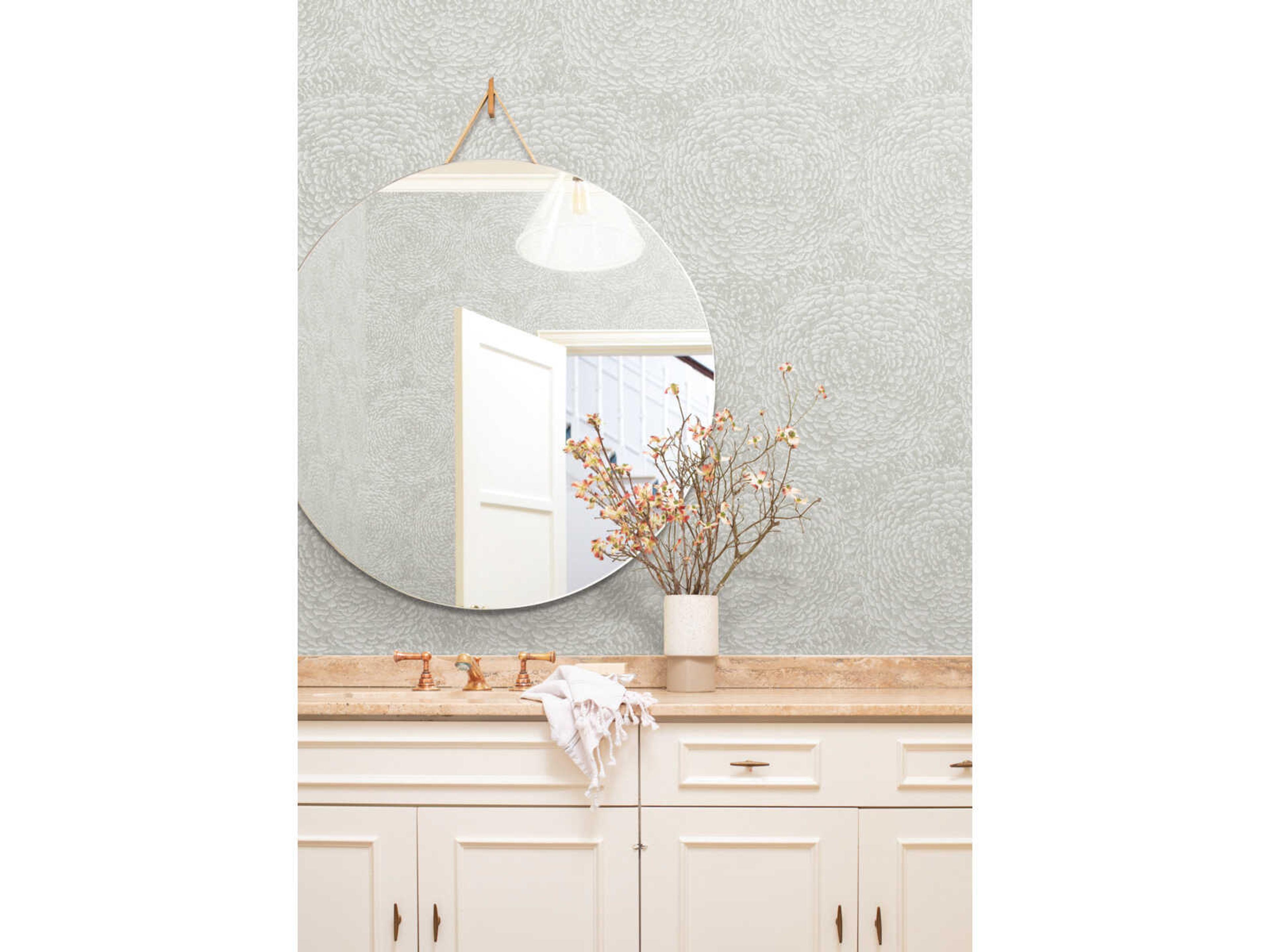 York Wallcoverings Antonina Vella Boho Luxe Grey Floret Wallpaper