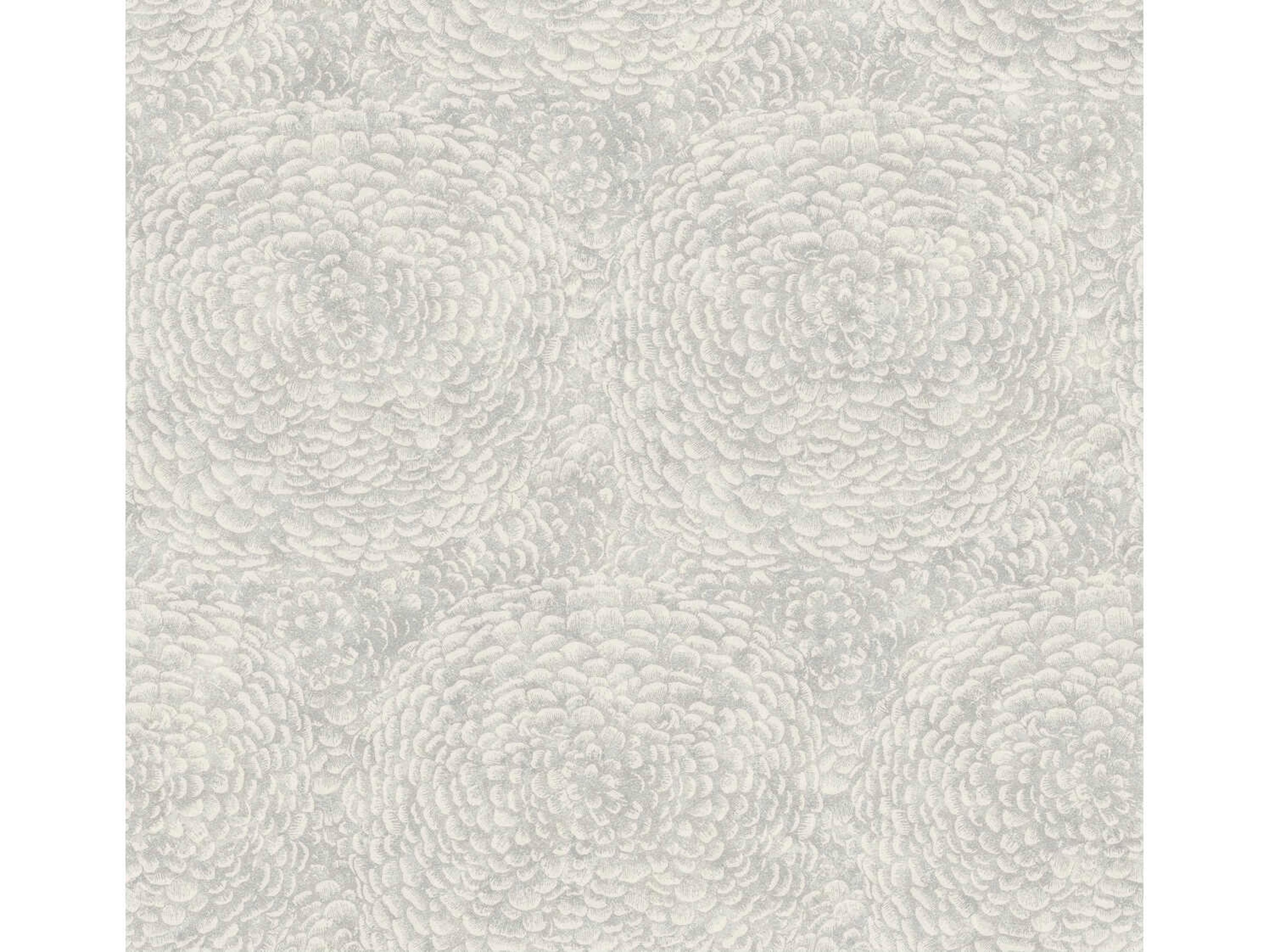 York Wallcoverings Antonina Vella Boho Luxe Grey Floret Wallpaper