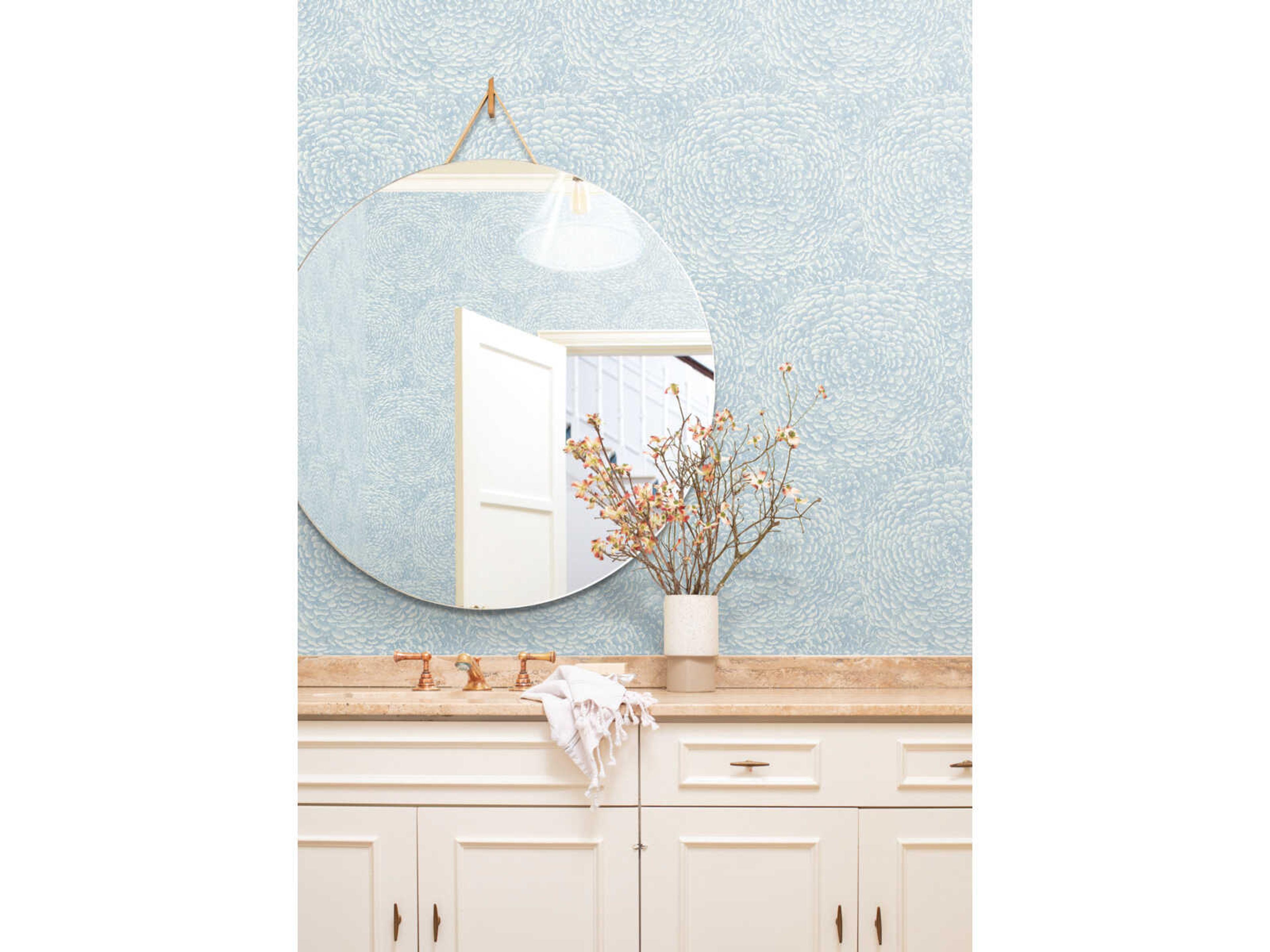 York Wallcoverings Antonina Vella Boho Luxe Blue Floret Wallpaper