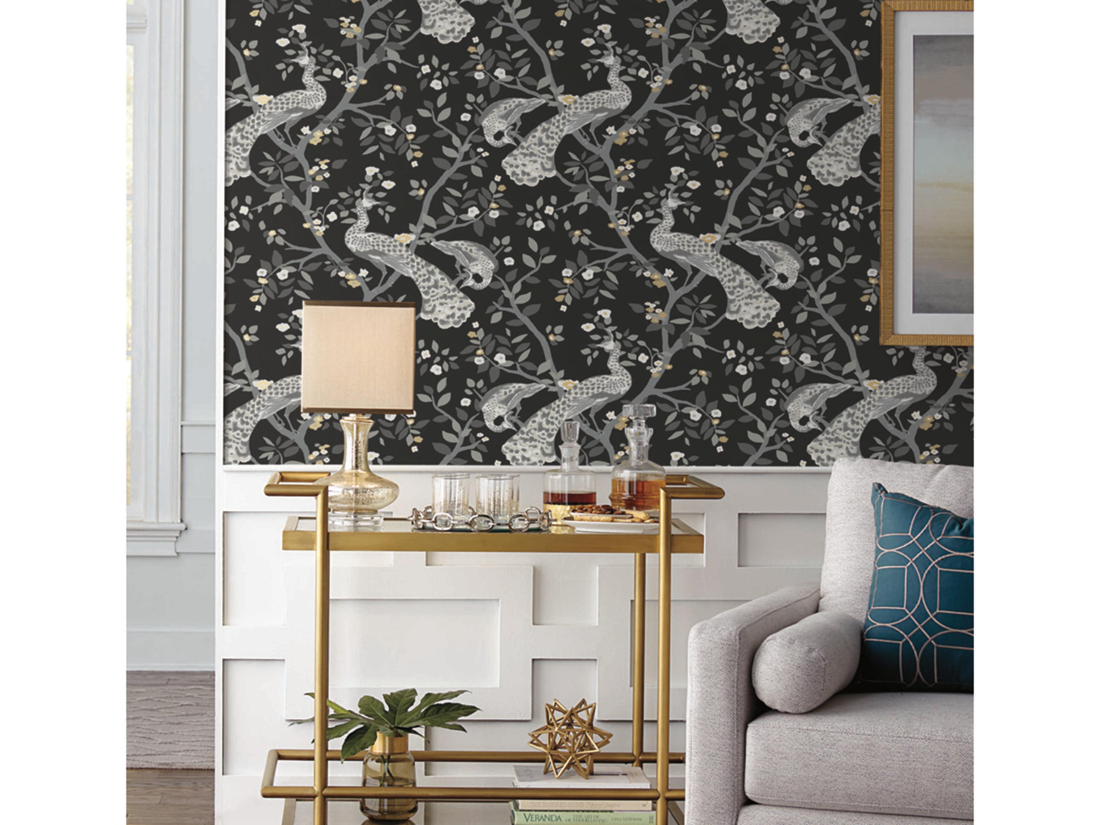 Black & White Resource Library Black Gold Plume Wallpaper