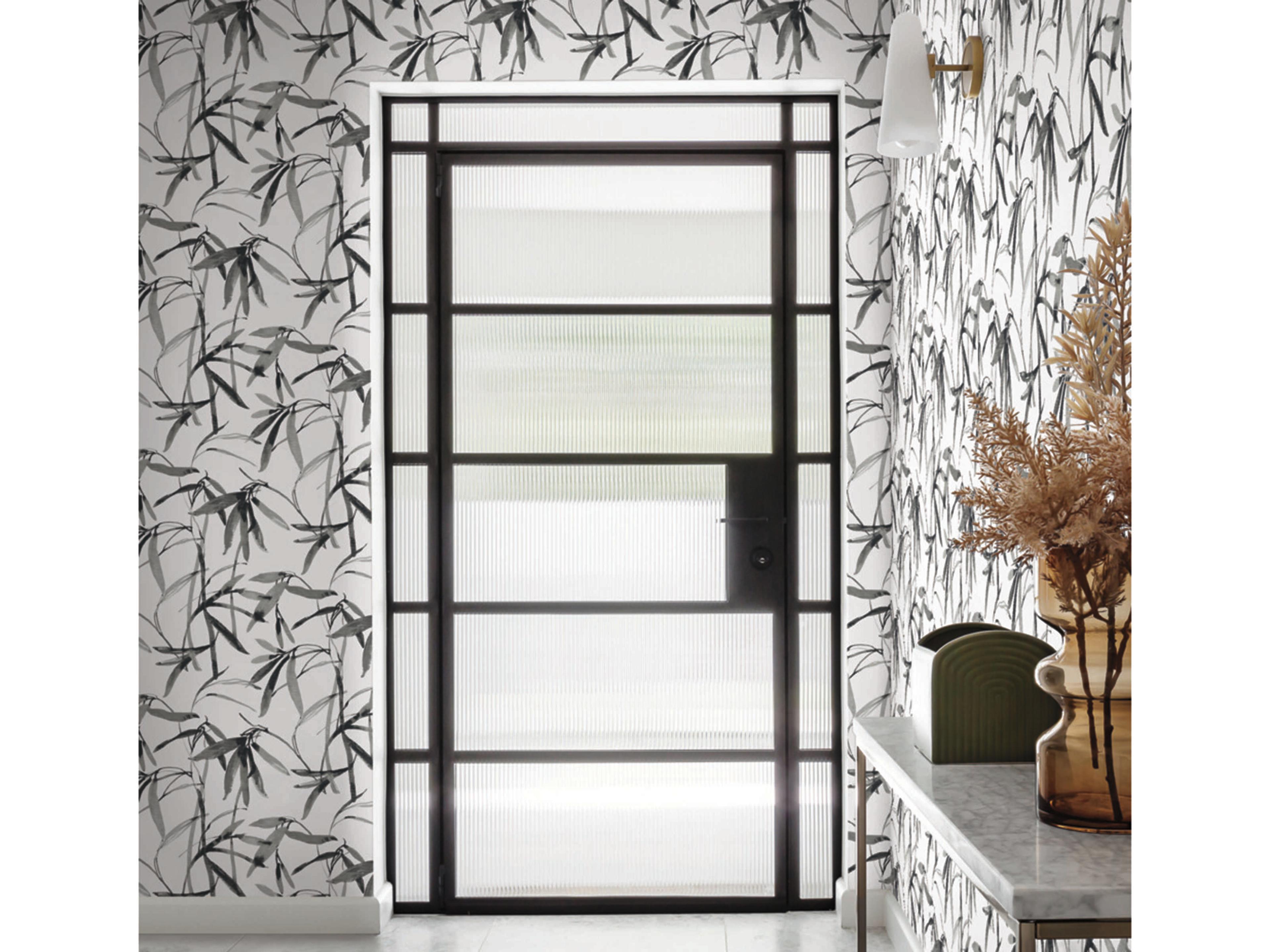 York Wallcoverings Black & White Resource Library Black White Bamboo Ink Wallpaper