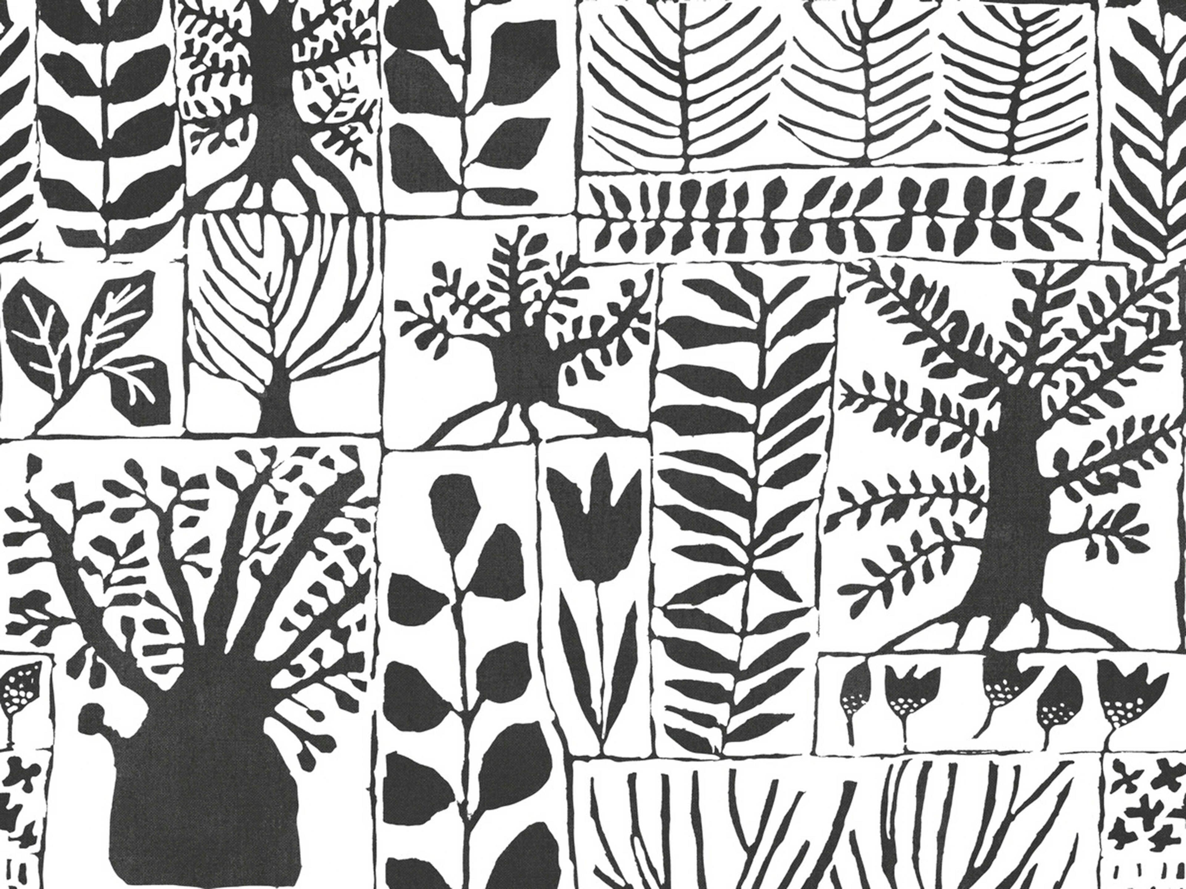 York Wallcoverings Black & White Resource Library Black White Primitive Trees Wallpaper