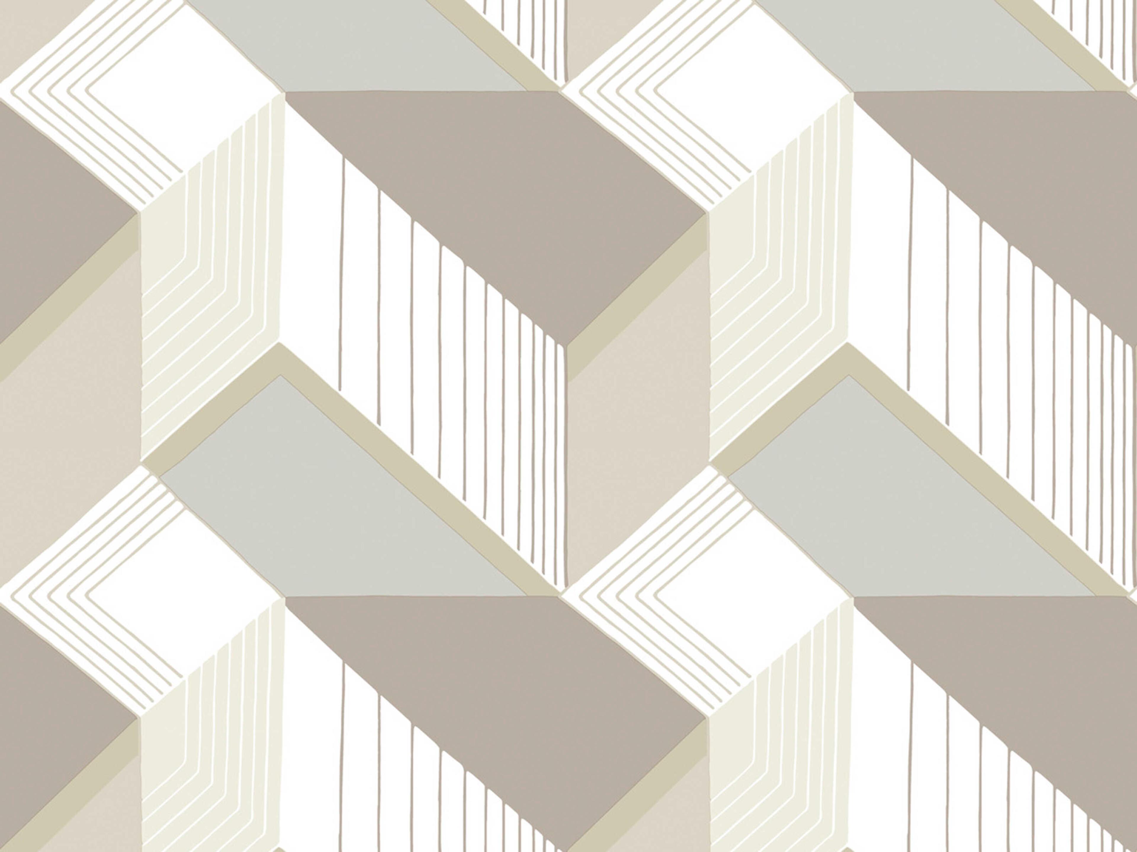 York Wallcoverings Black & White Resource Library White Cream Graphic Geo Blocks Wallpaper