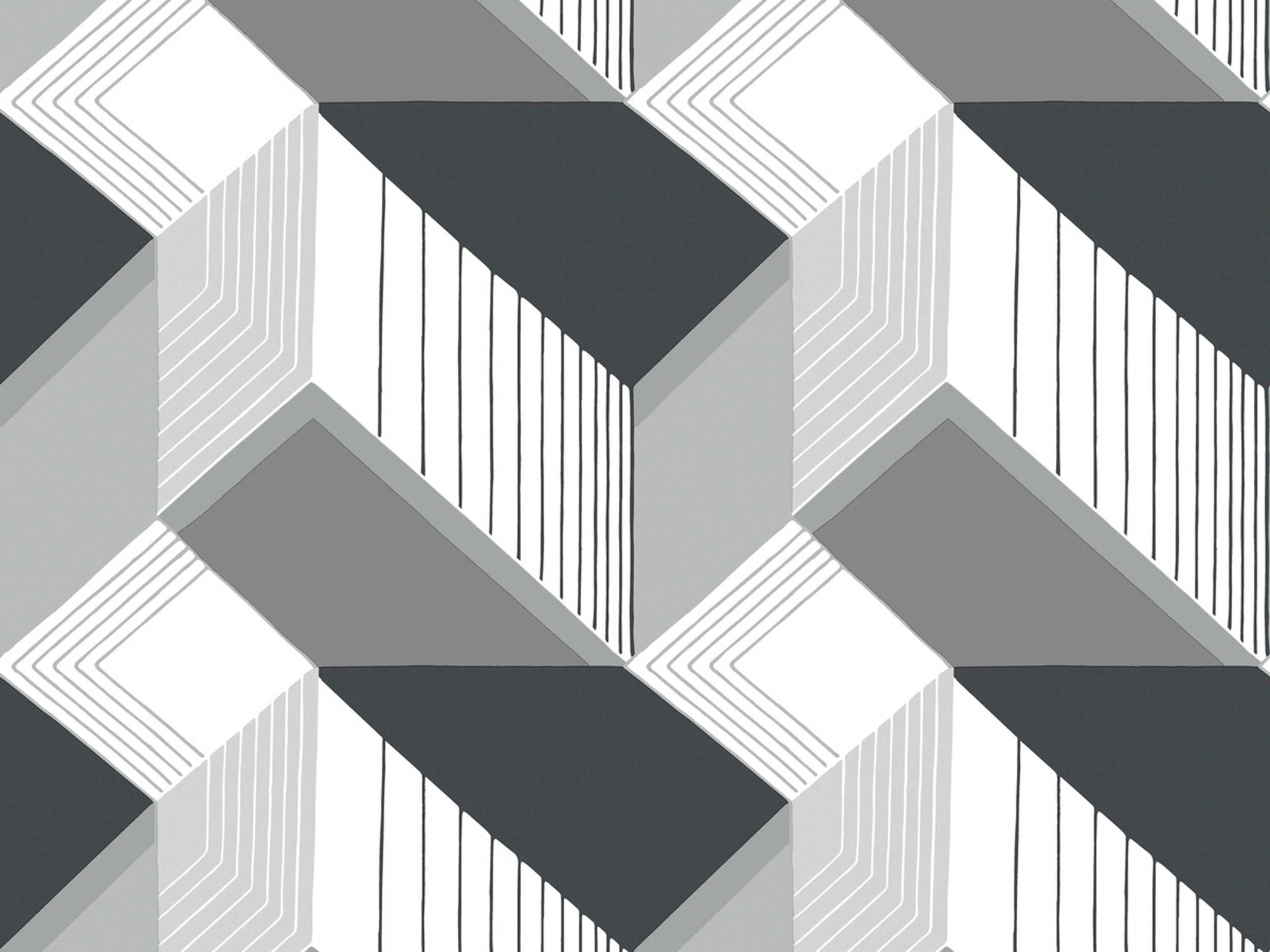 York Wallcoverings Black & White Resource Library Black White Graphic Geo Wallpaper
