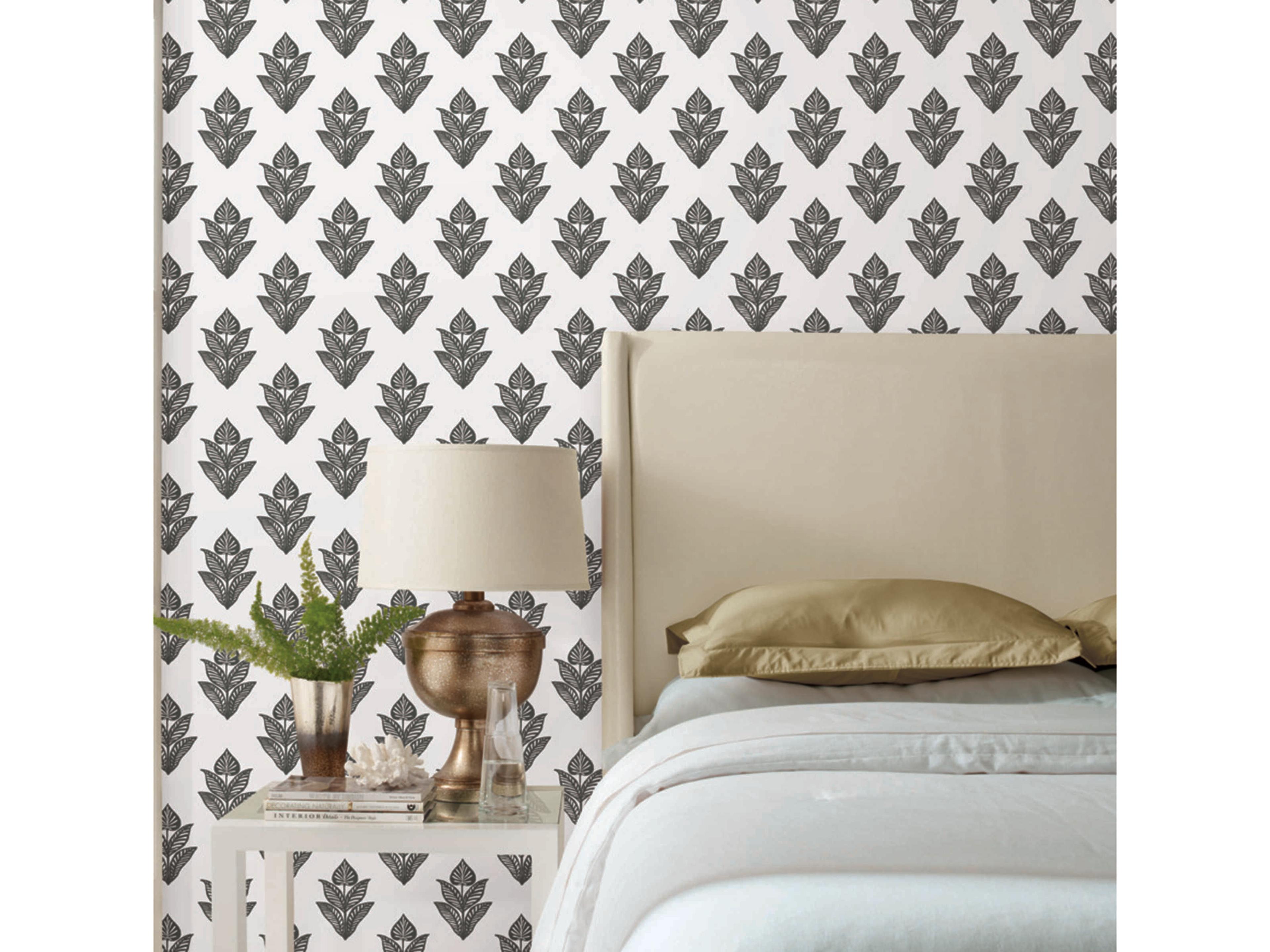 Black & White Resource Library Black White Lotus Motif Wallpaper