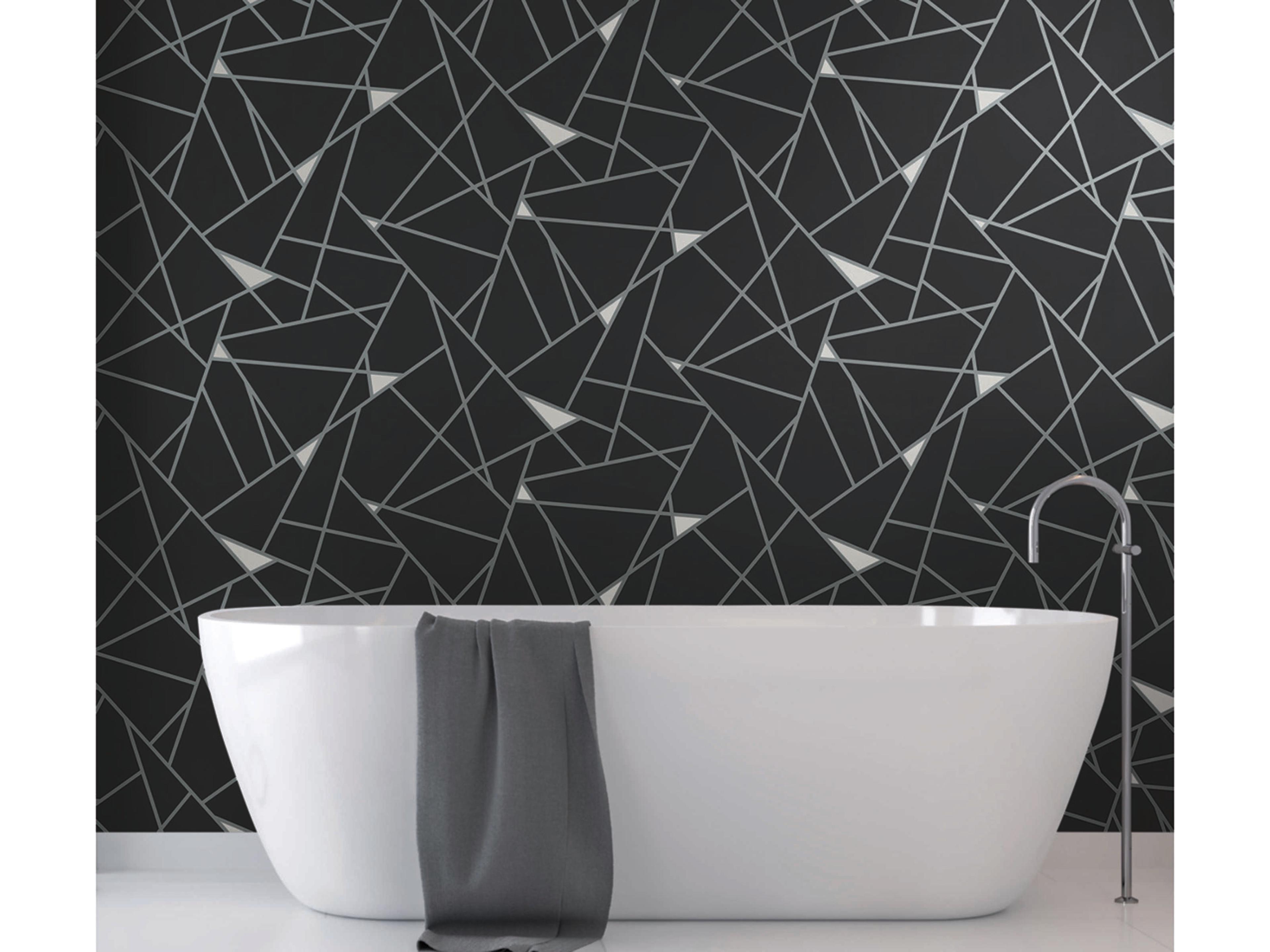 Black & White Resource Library Black Silver Prismatic Wallpaper