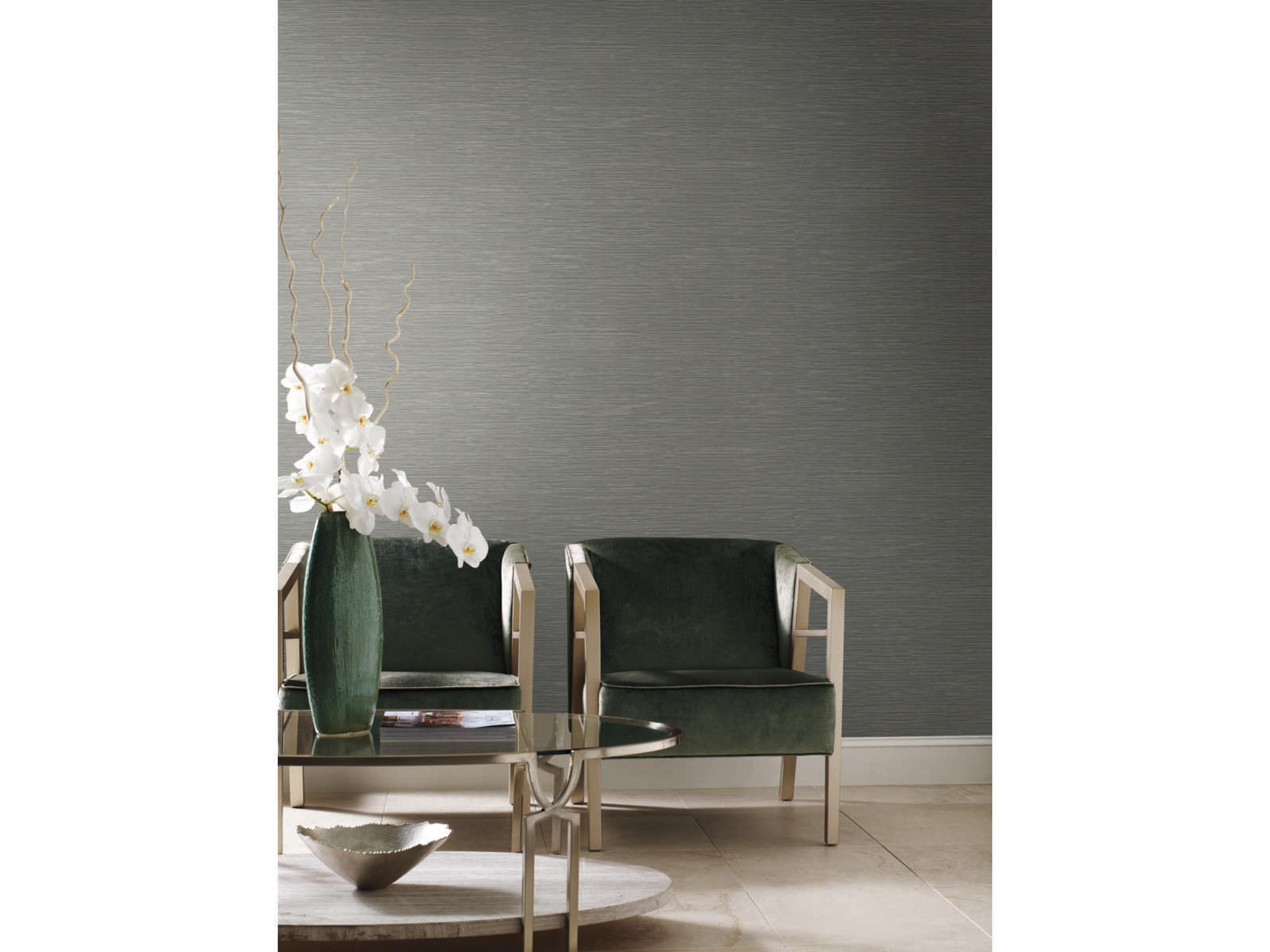 York Wallcoverings Color Digest Gray Ramie Weave Wallpaper