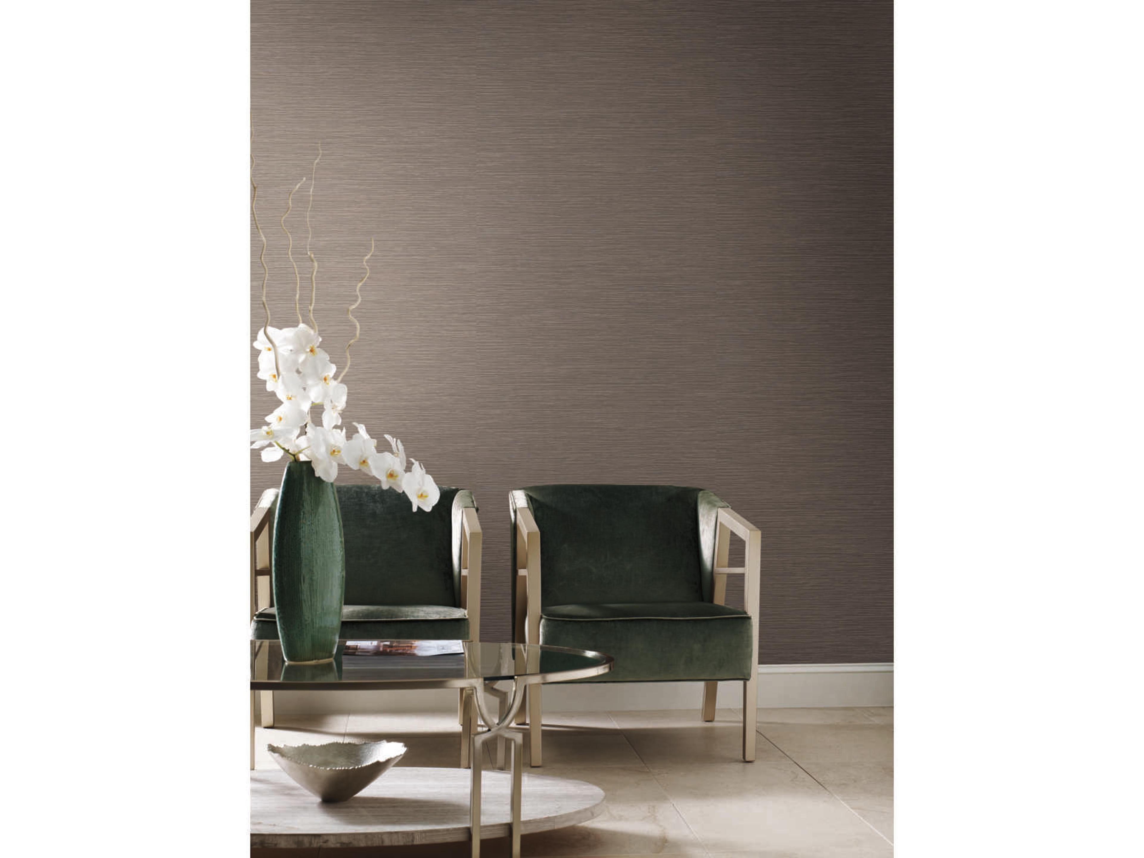 York Wallcoverings Color Digest Brown Ramie Weave Wallpaper