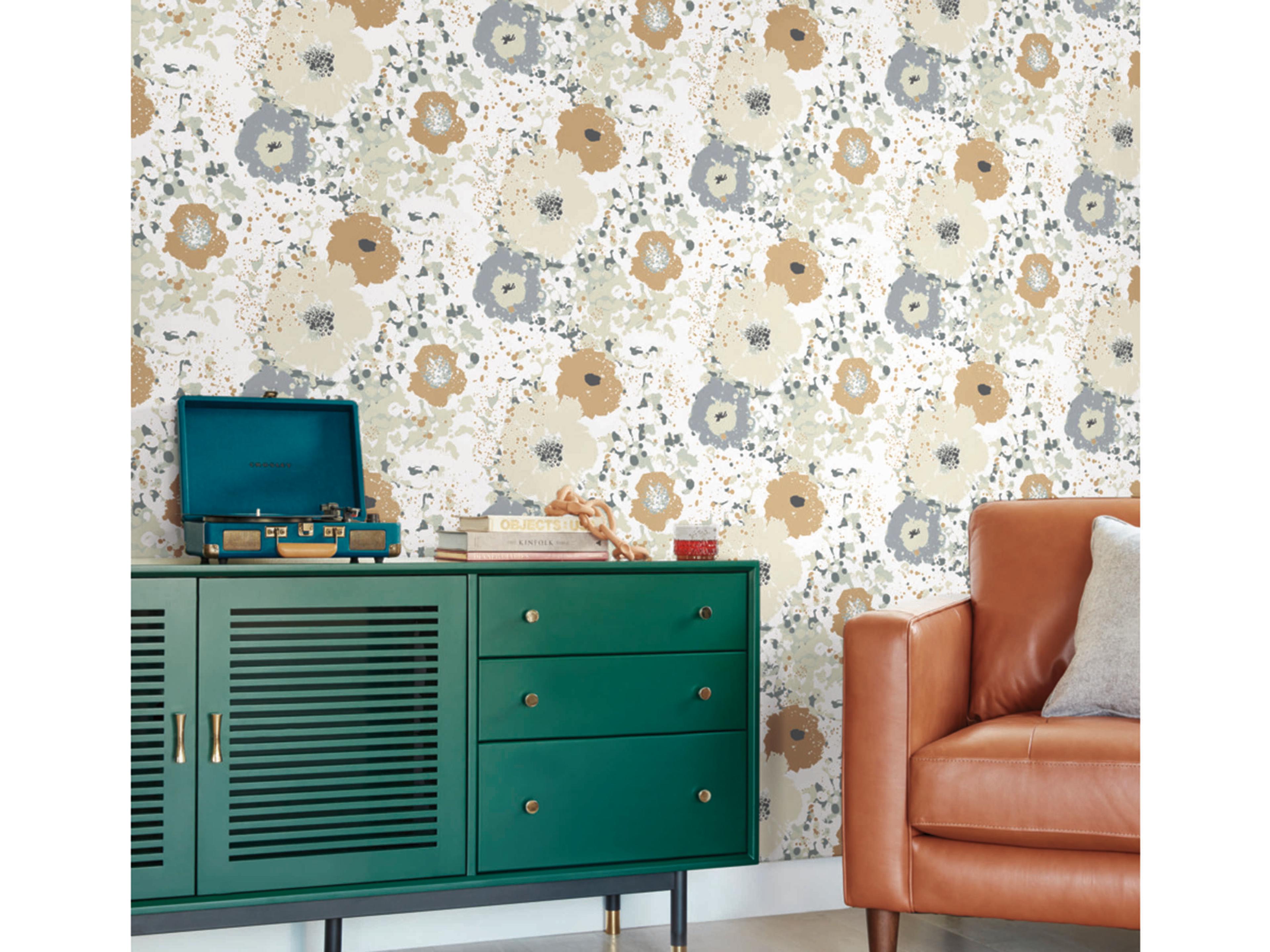 York Wallcoverings Black & White Resource Library Metallic Spontaneity Wallpaper