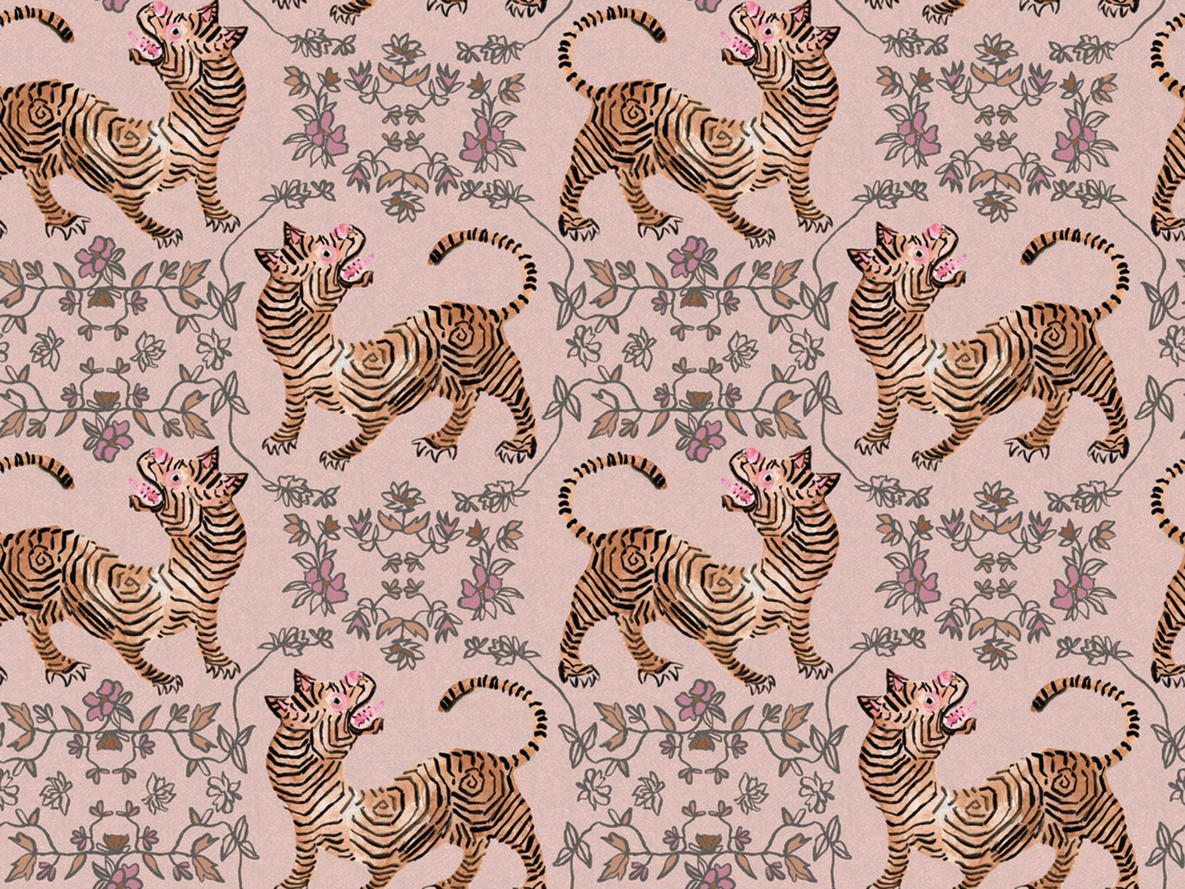 York Wallcoverings Lemieux et Cie Light Pink Ferrandi Wallpaper