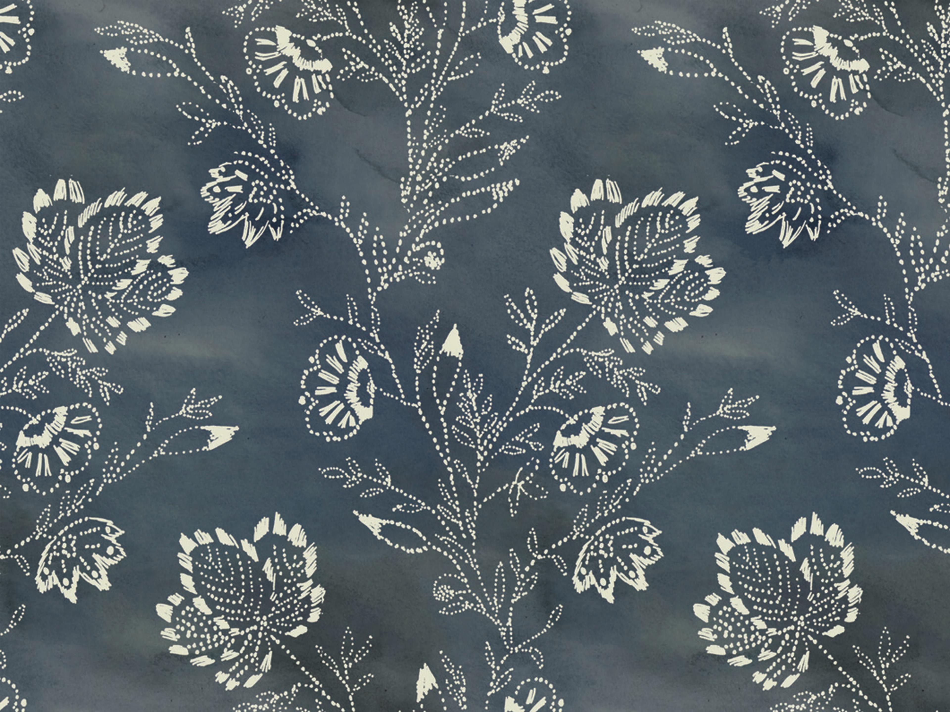 York Wallcoverings Lemieux et Cie Blue Barbier Wallpaper