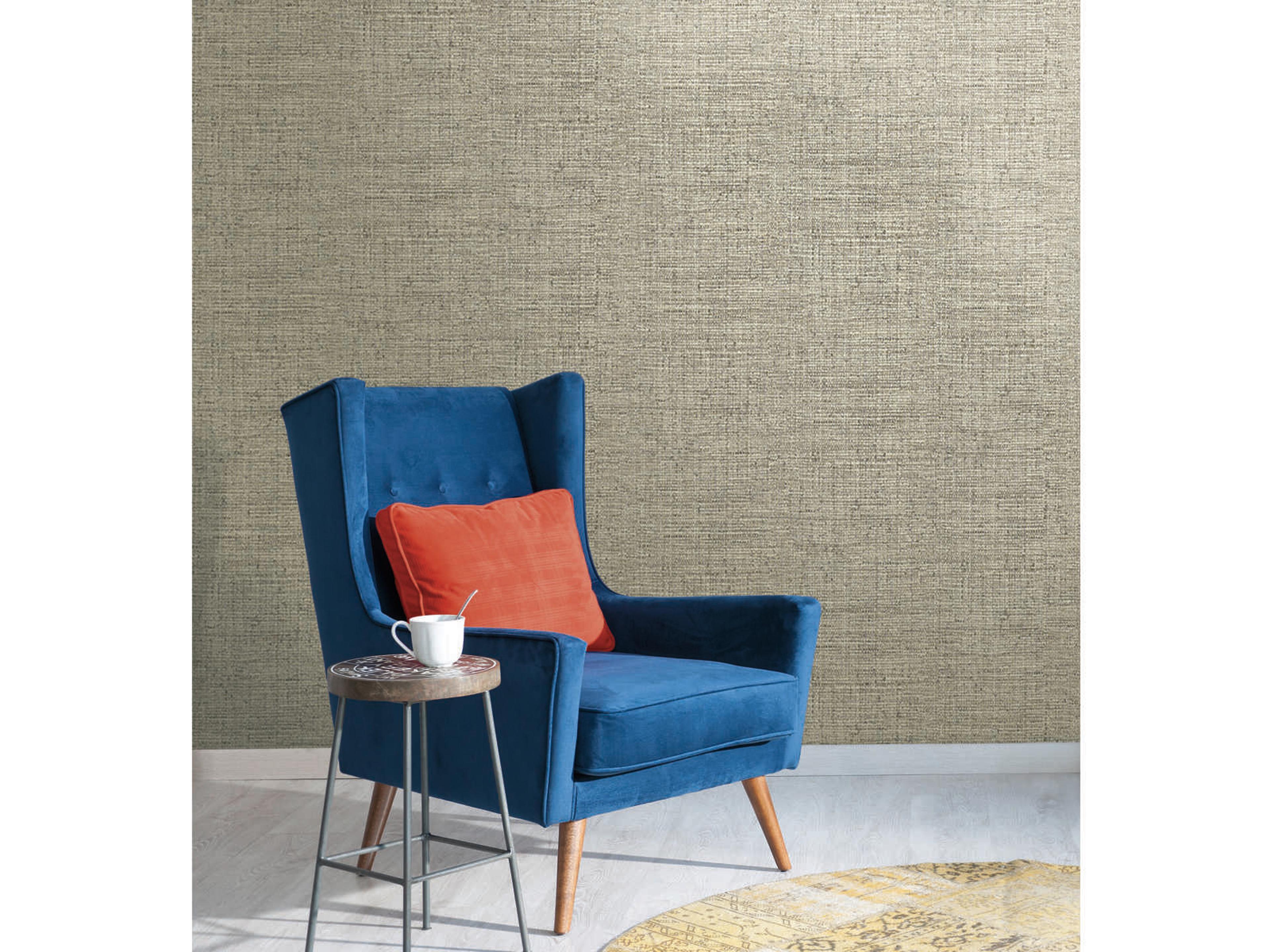 York Wallcoverings Conservatory Grey Papyrus Weave Wallpaper