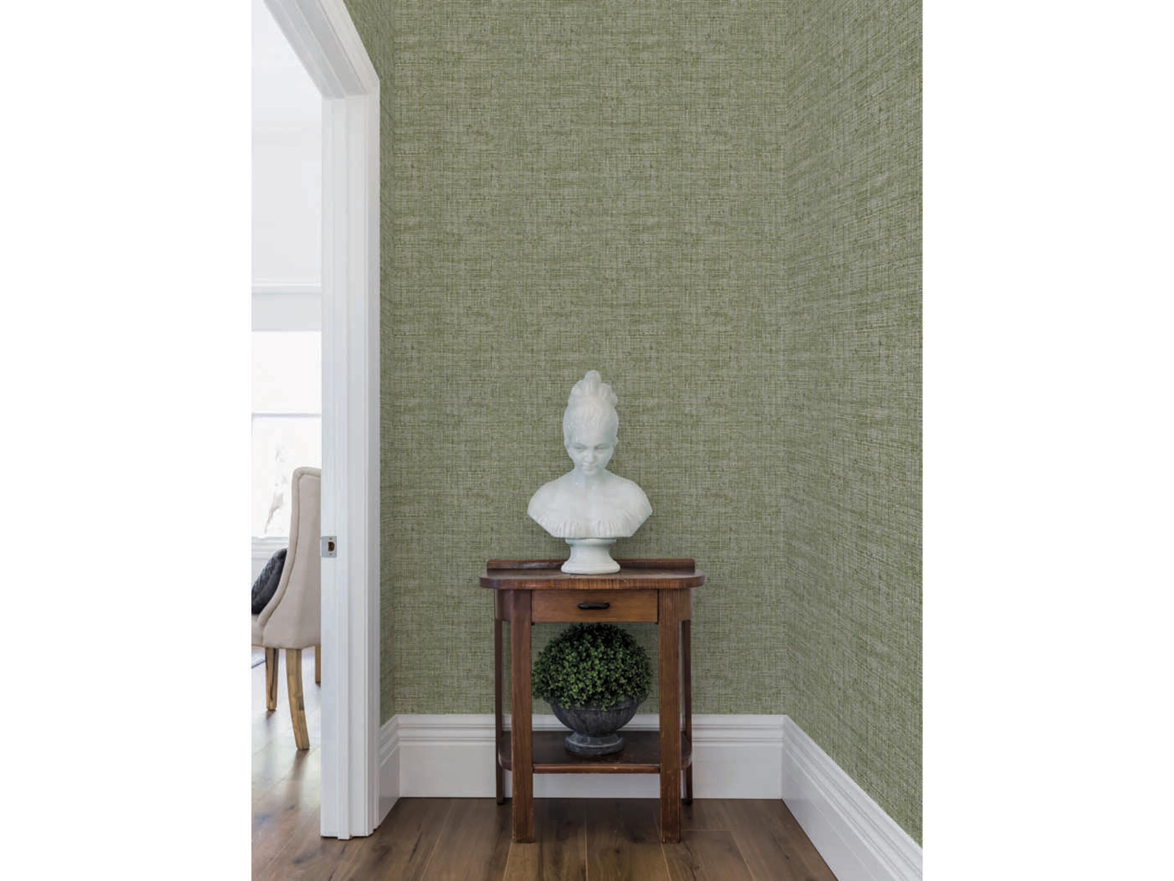 York Wallcoverings Conservatory Green Papyrus Weave Wallpaper