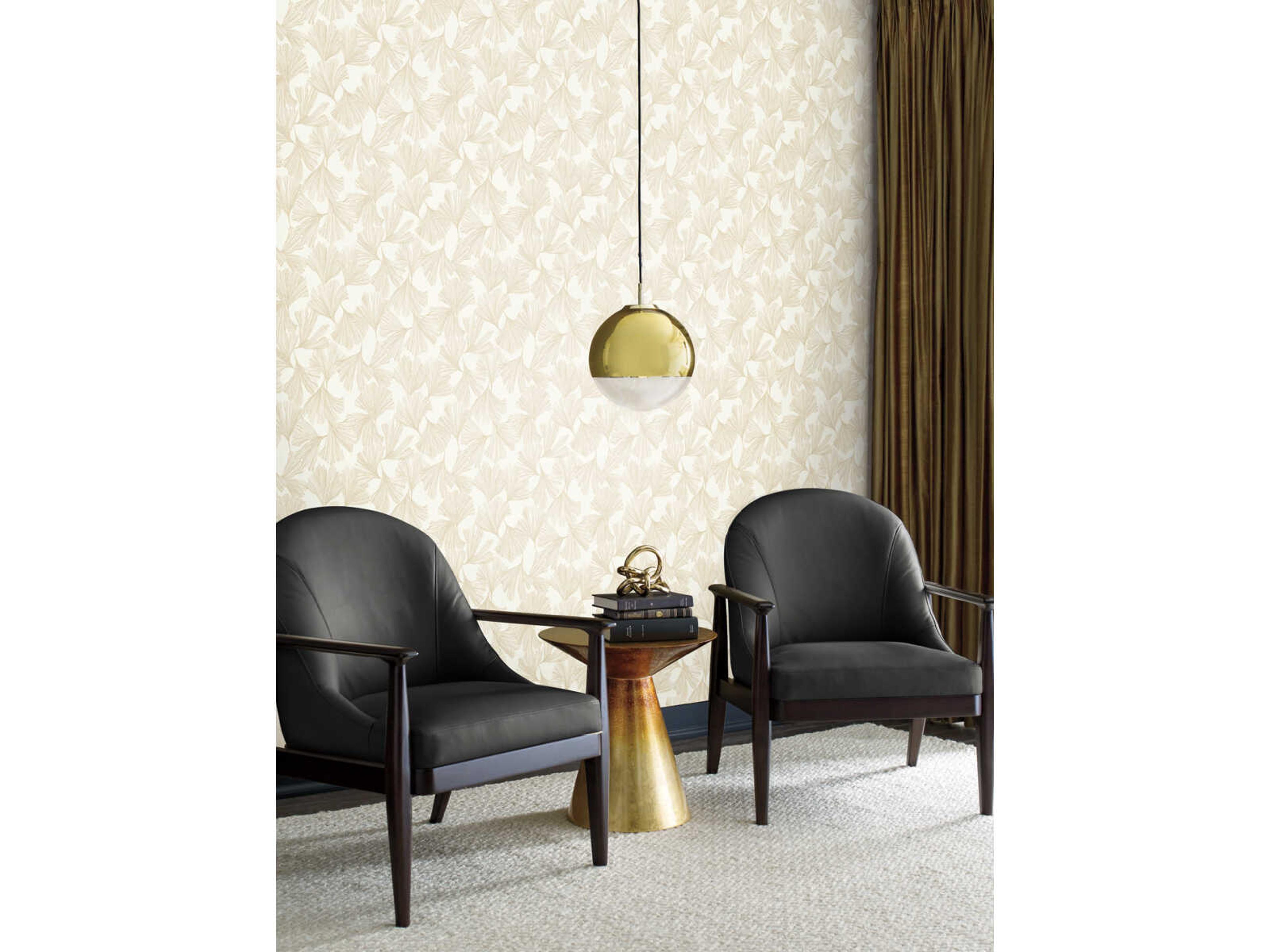 Antonina Vella Dazzling Dimensions Volume II Gold Gingko Toss Wallpaper