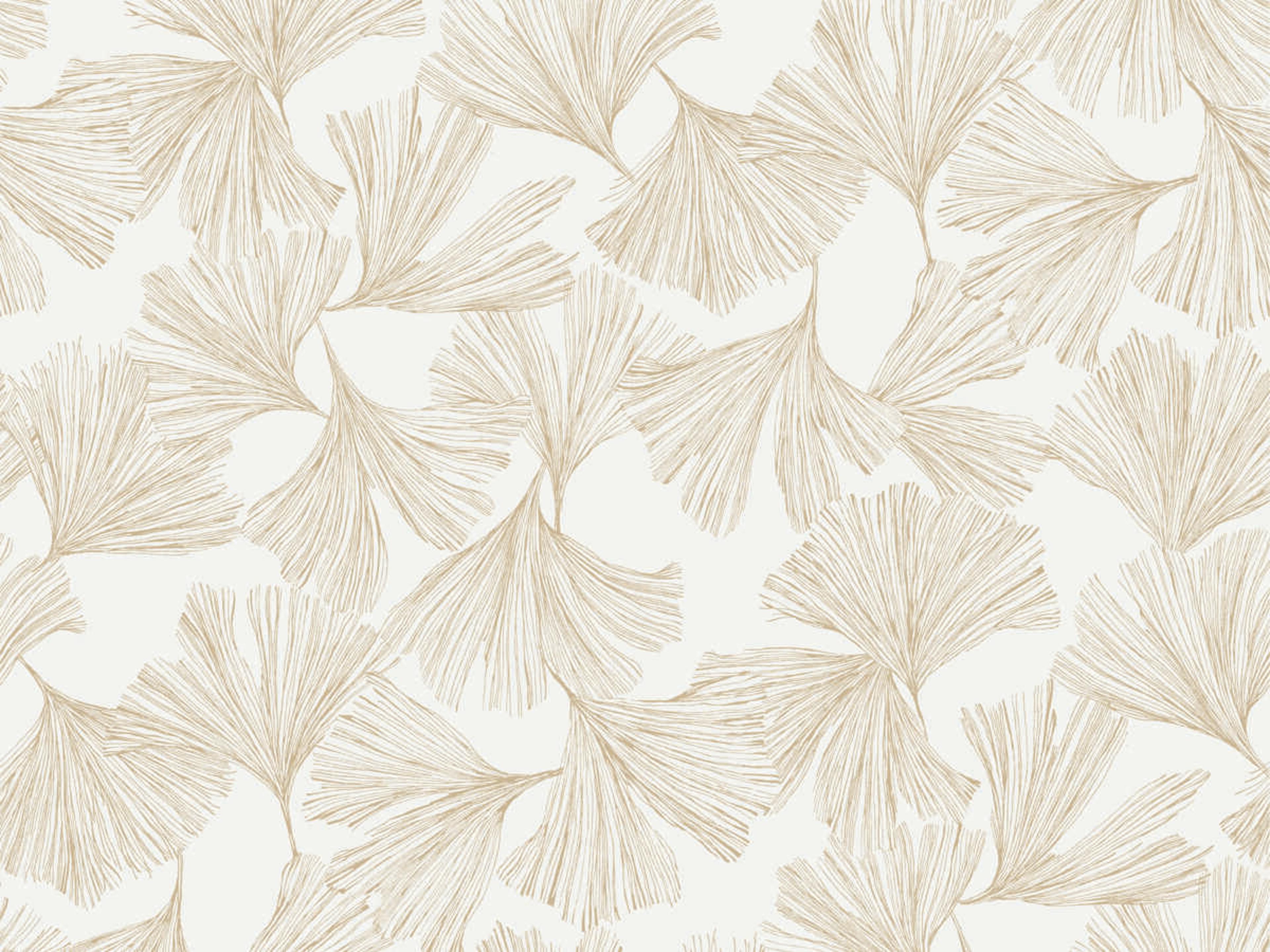 York Wallcoverings Antonina Vella Dazzling Dimensions Volume II Gold Gingko Toss Wallpaper