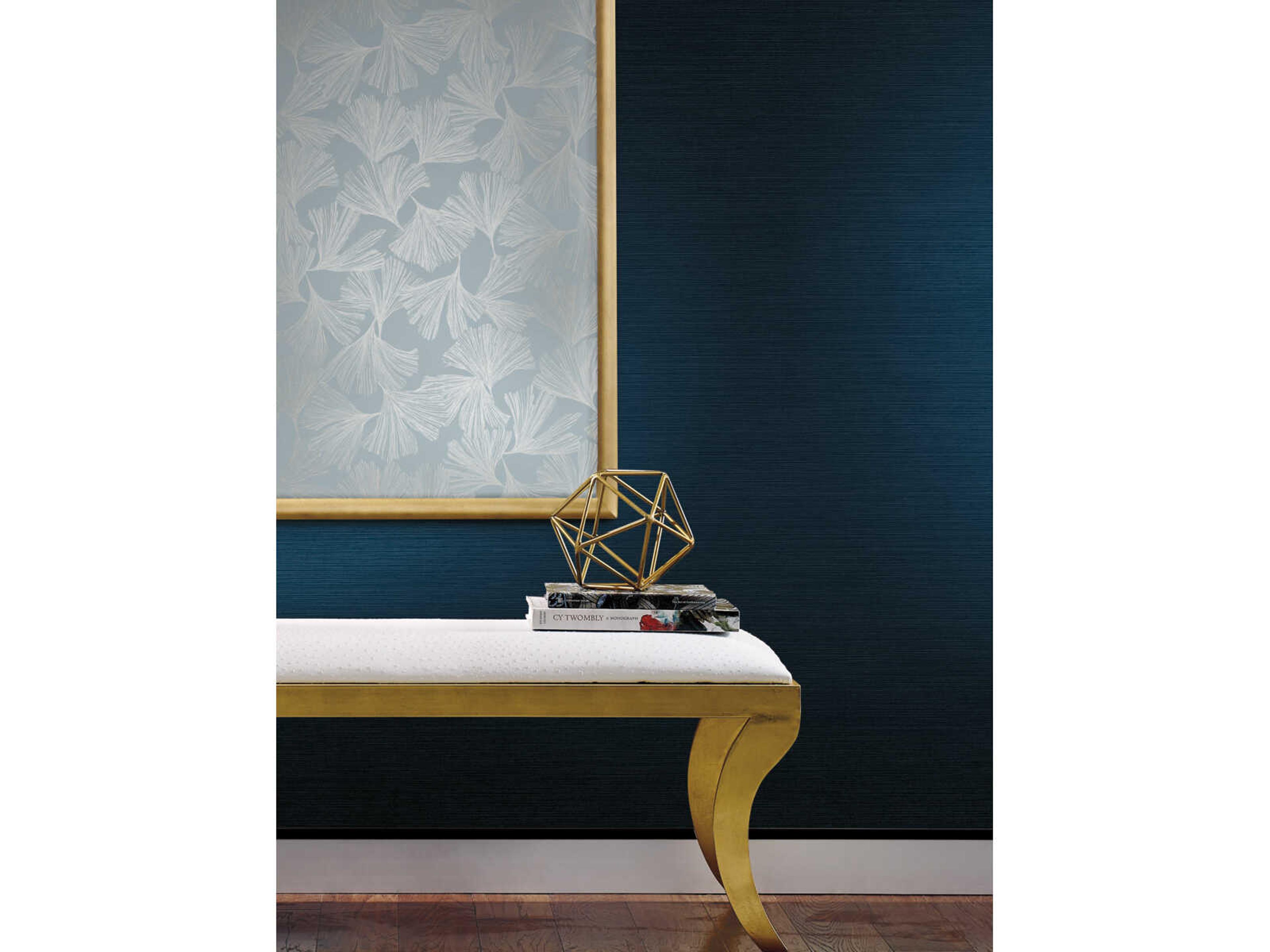 York Wallcoverings Antonina Vella Dazzling Dimensions Volume II Blue Gingko Toss Wallpaper