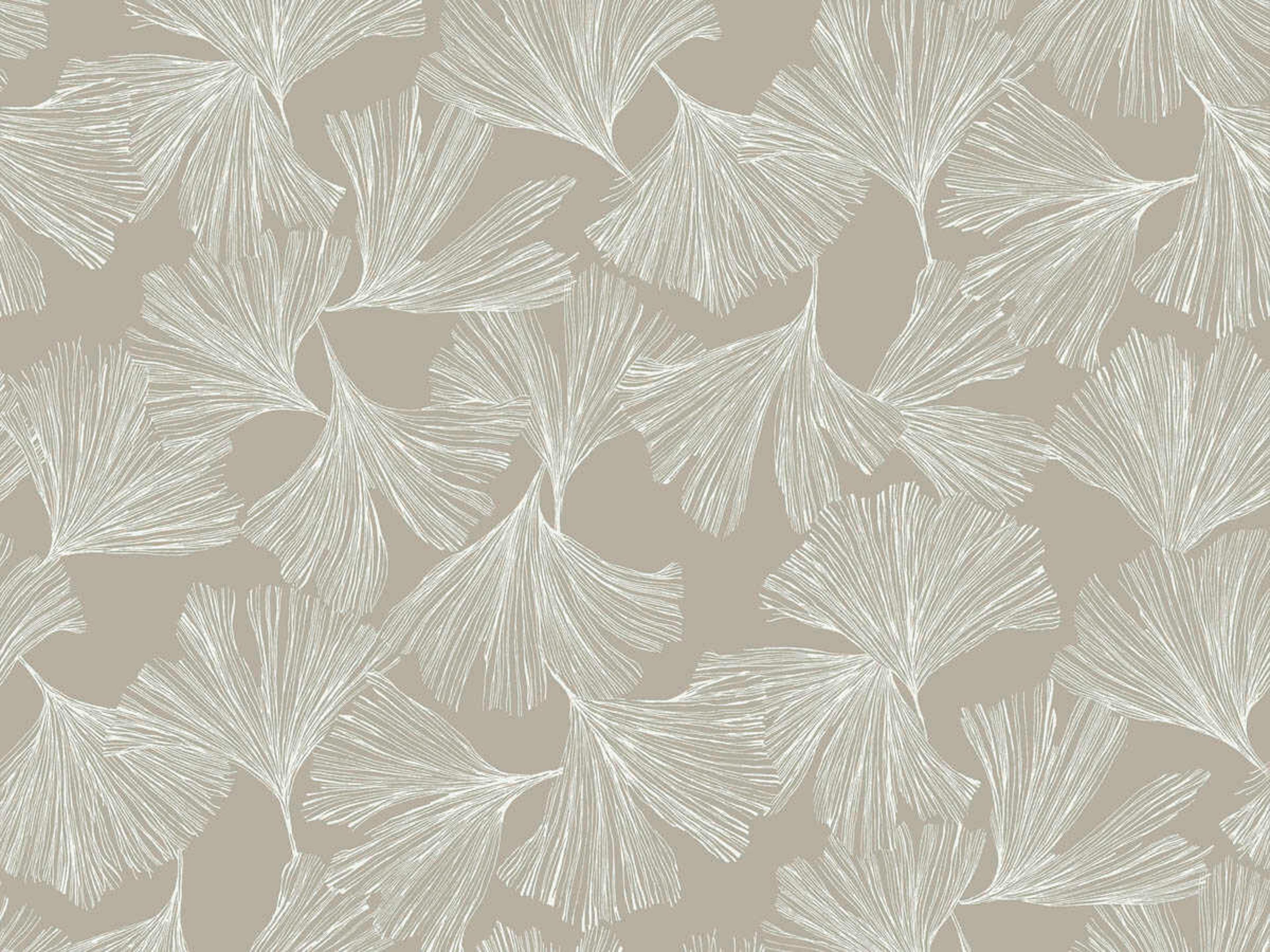York Wallcoverings Antonina Vella Dazzling Dimensions Volume II Silver Ginkgo Toss Wallpaper