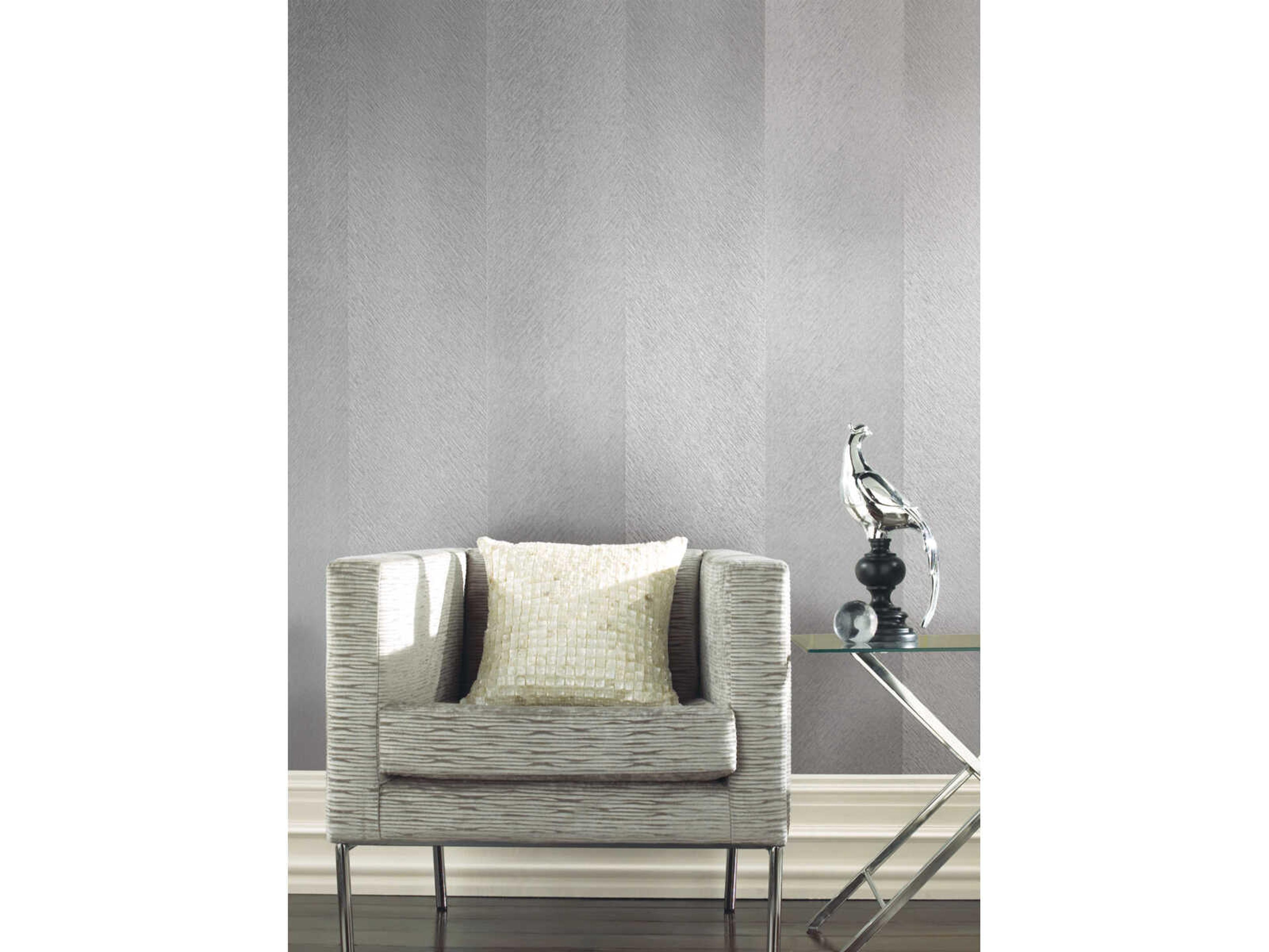 York Wallcoverings Antonina Vella Dazzling Dimensions Volume II Grey Etched Chevron Wallpaper