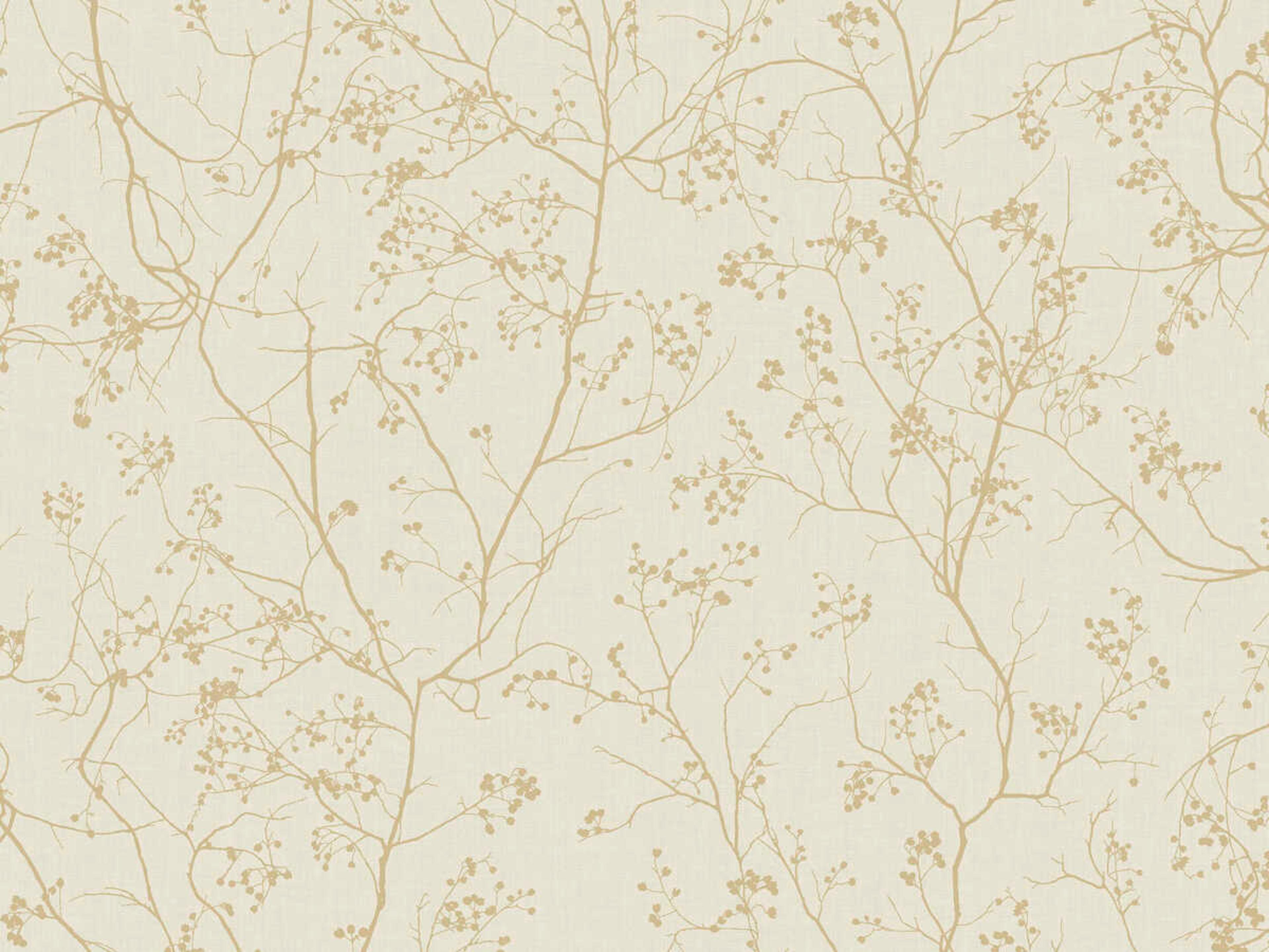 York Wallcoverings Antonina Vella Dazzling Dimensions Volume II Cream Gold Luminous Branches Wallpaper