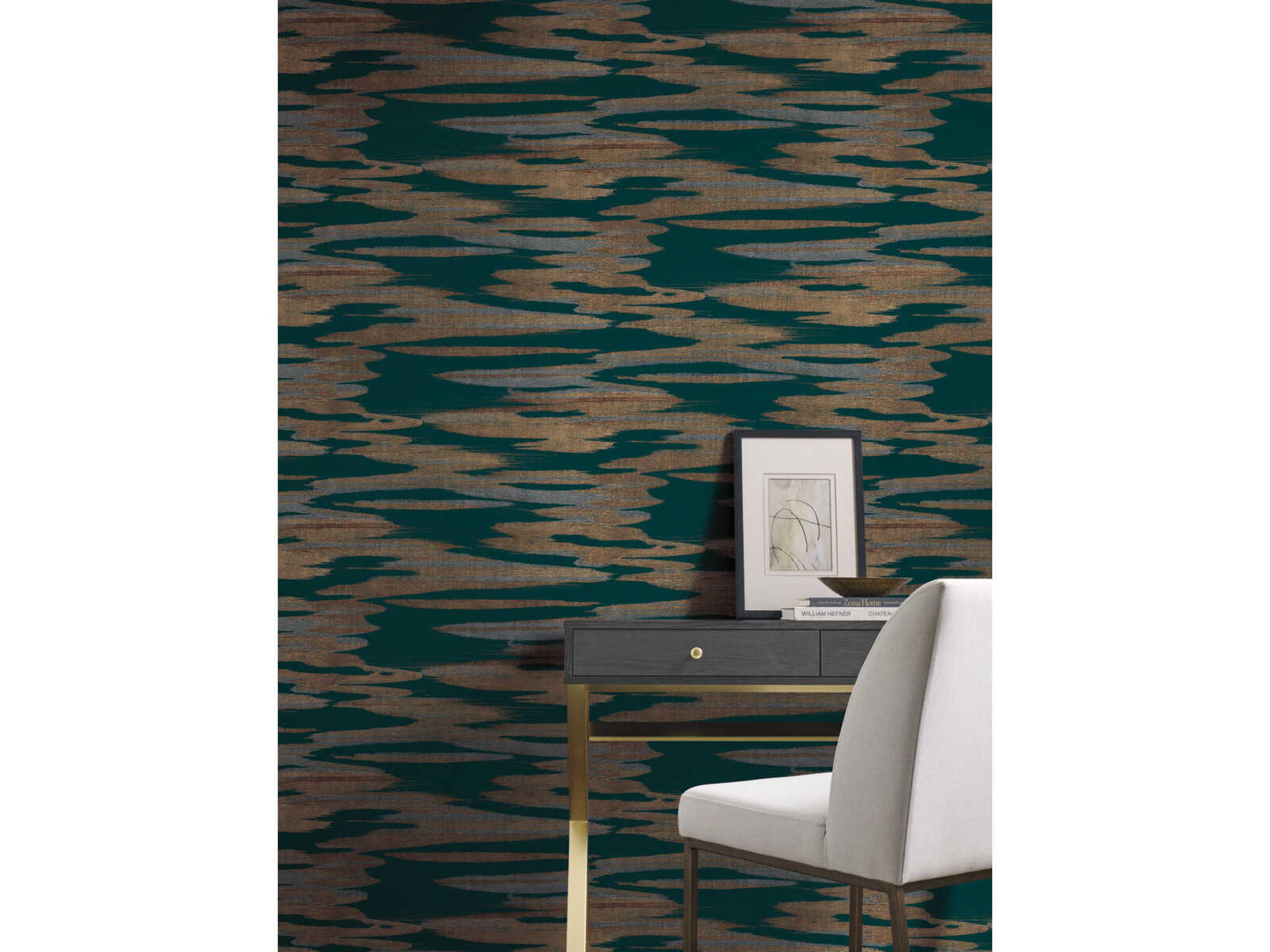 York Wallcoverings Antonina Vella Dazzling Dimensions Volume II Teal Nimbus Wallpaper