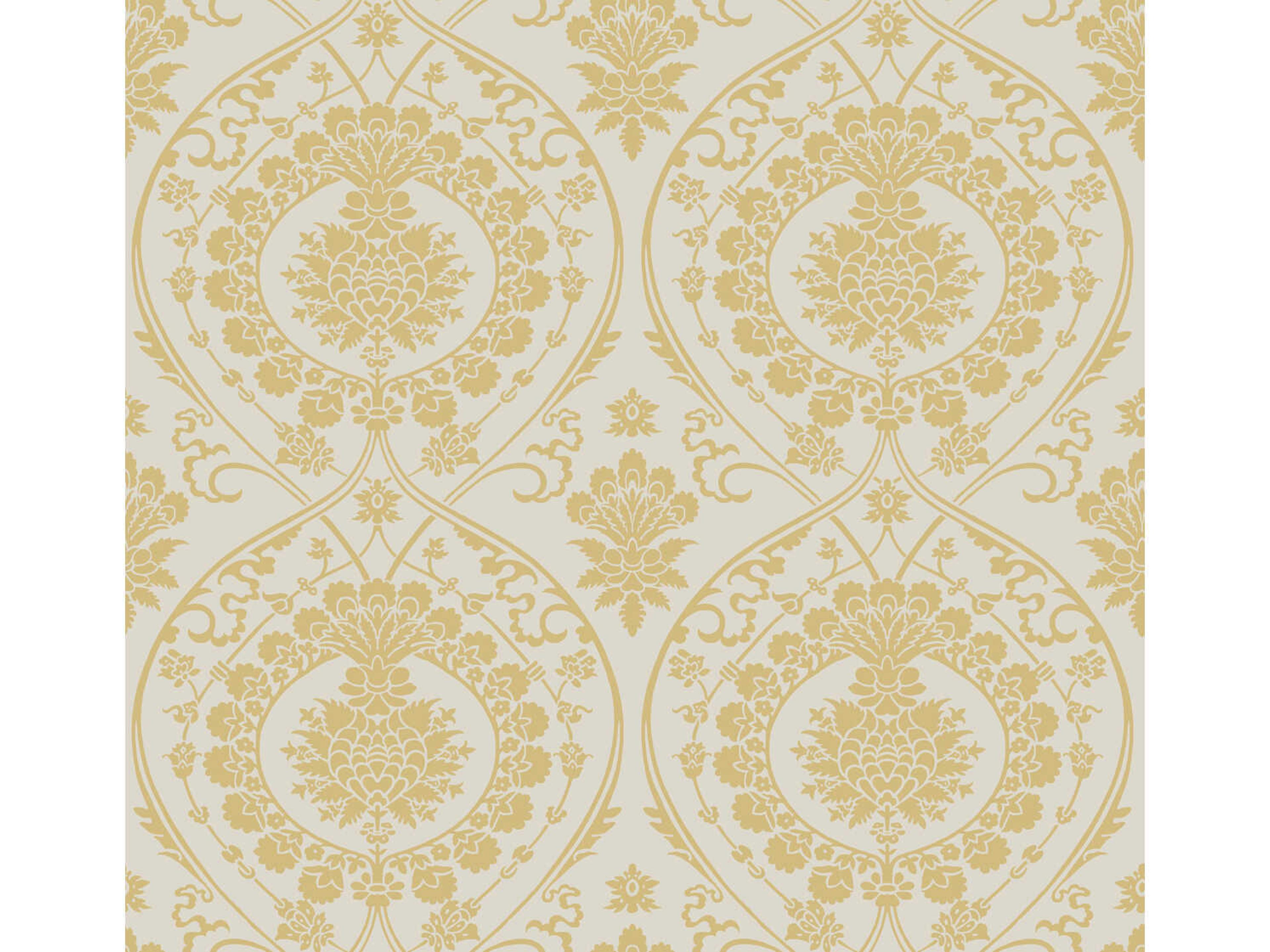 York Wallcoverings Damask Resource Library Off White Gold Imperial Damask Wallpaper