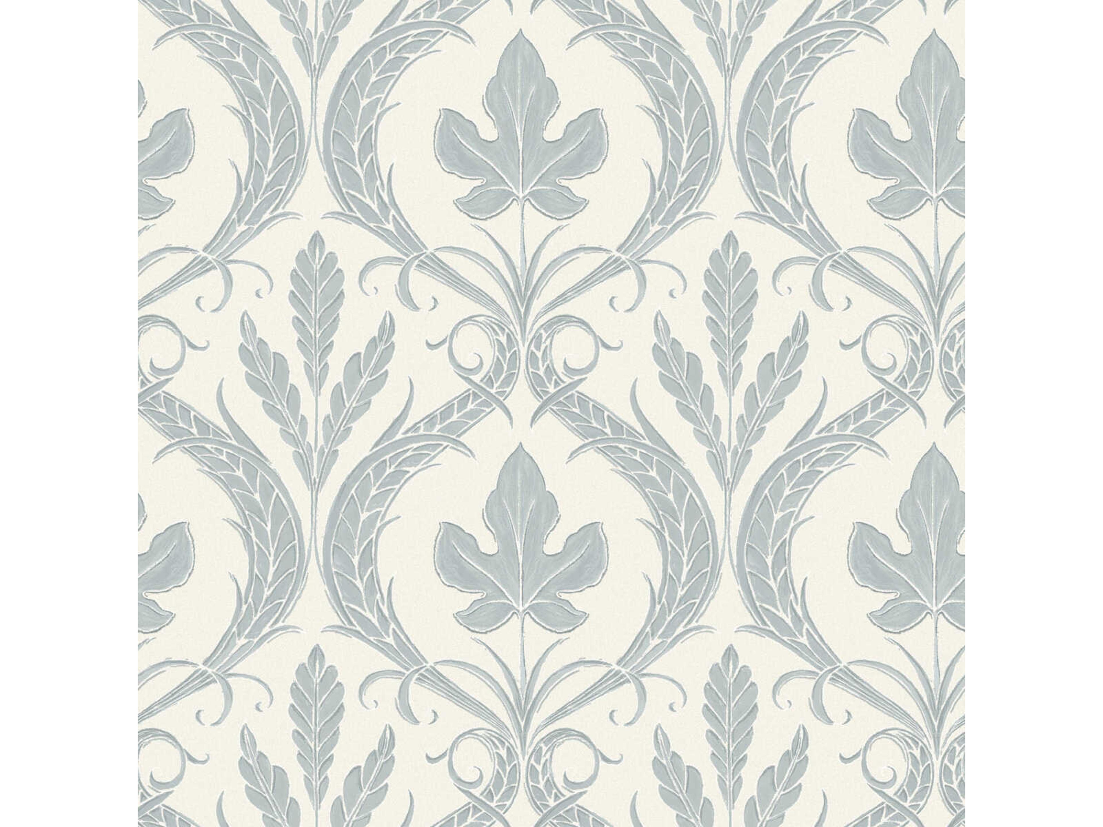 York Wallcoverings Damask Resource Library Blue Beige Adirondack Damask Wallpaper